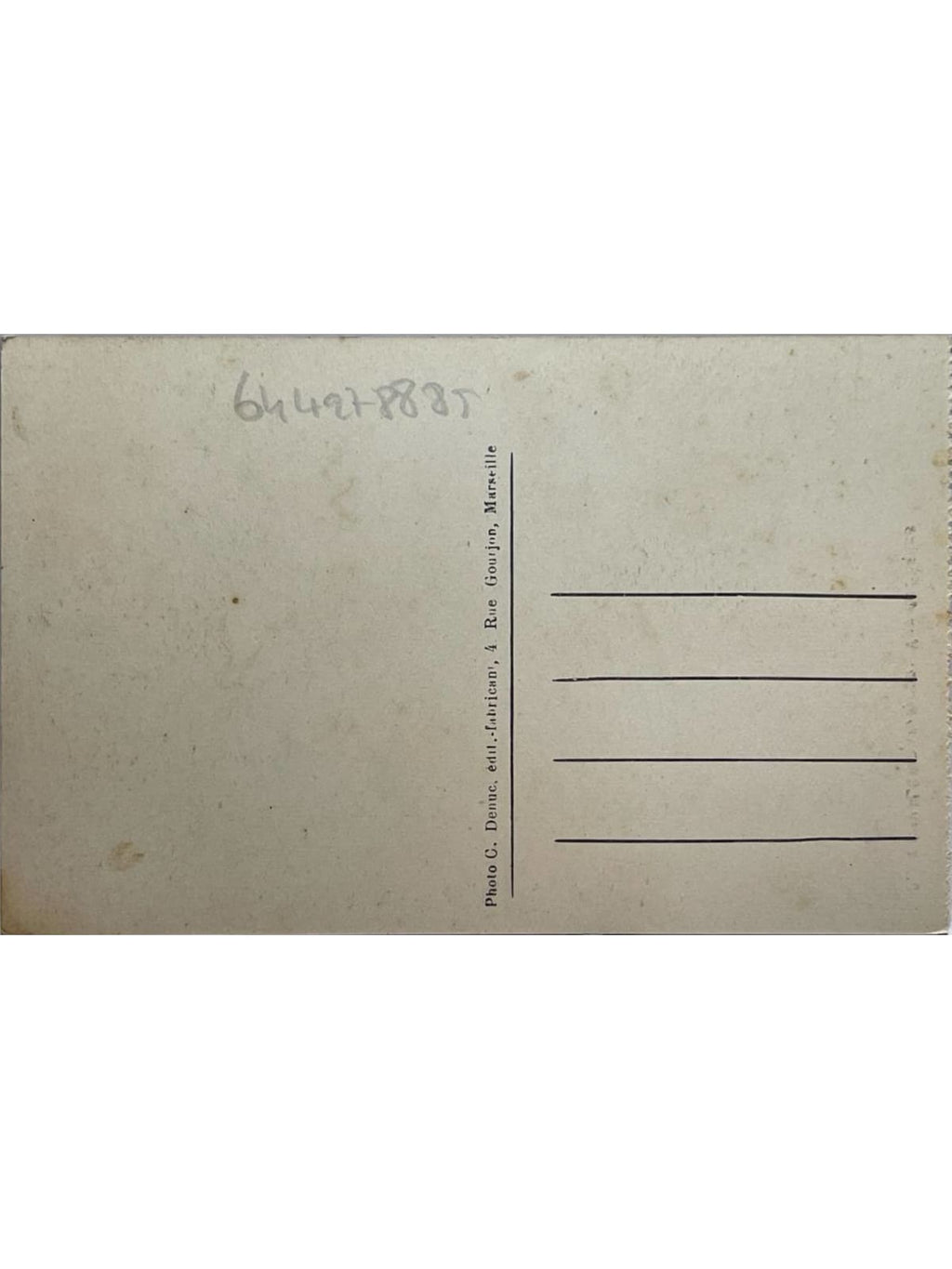 Verso de la carte postale