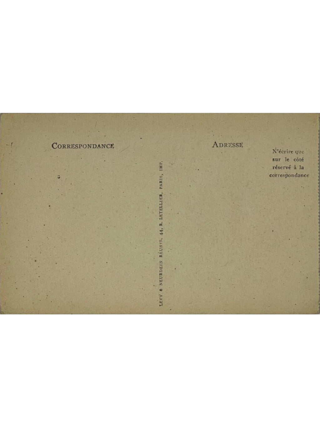 Verso de la carte postale