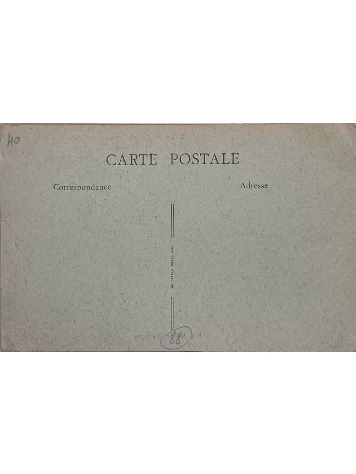 Verso de la carte postale