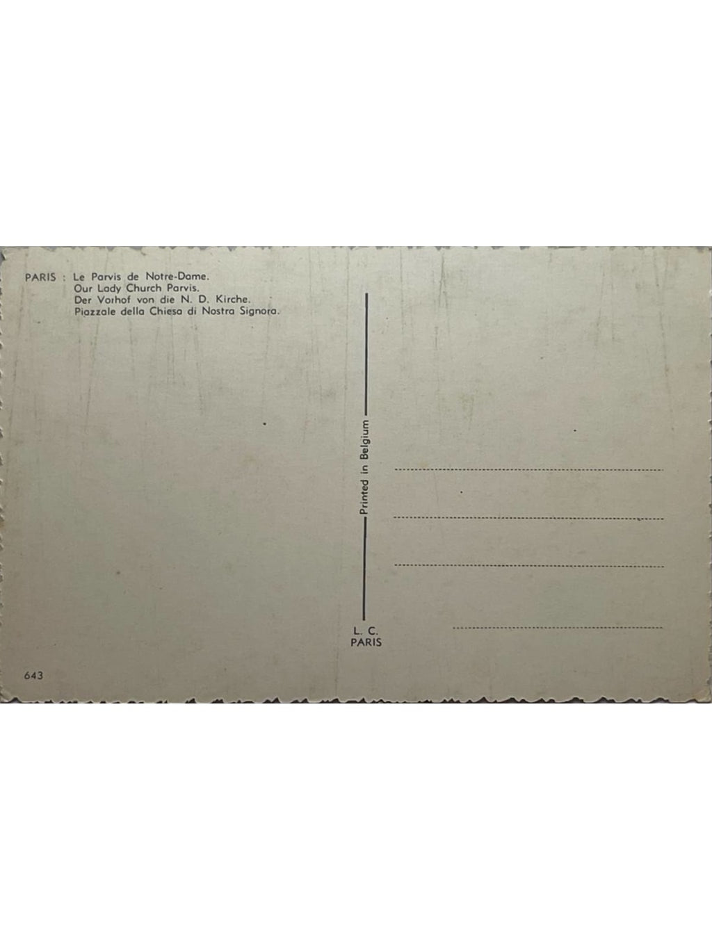 Verso de la carte postale