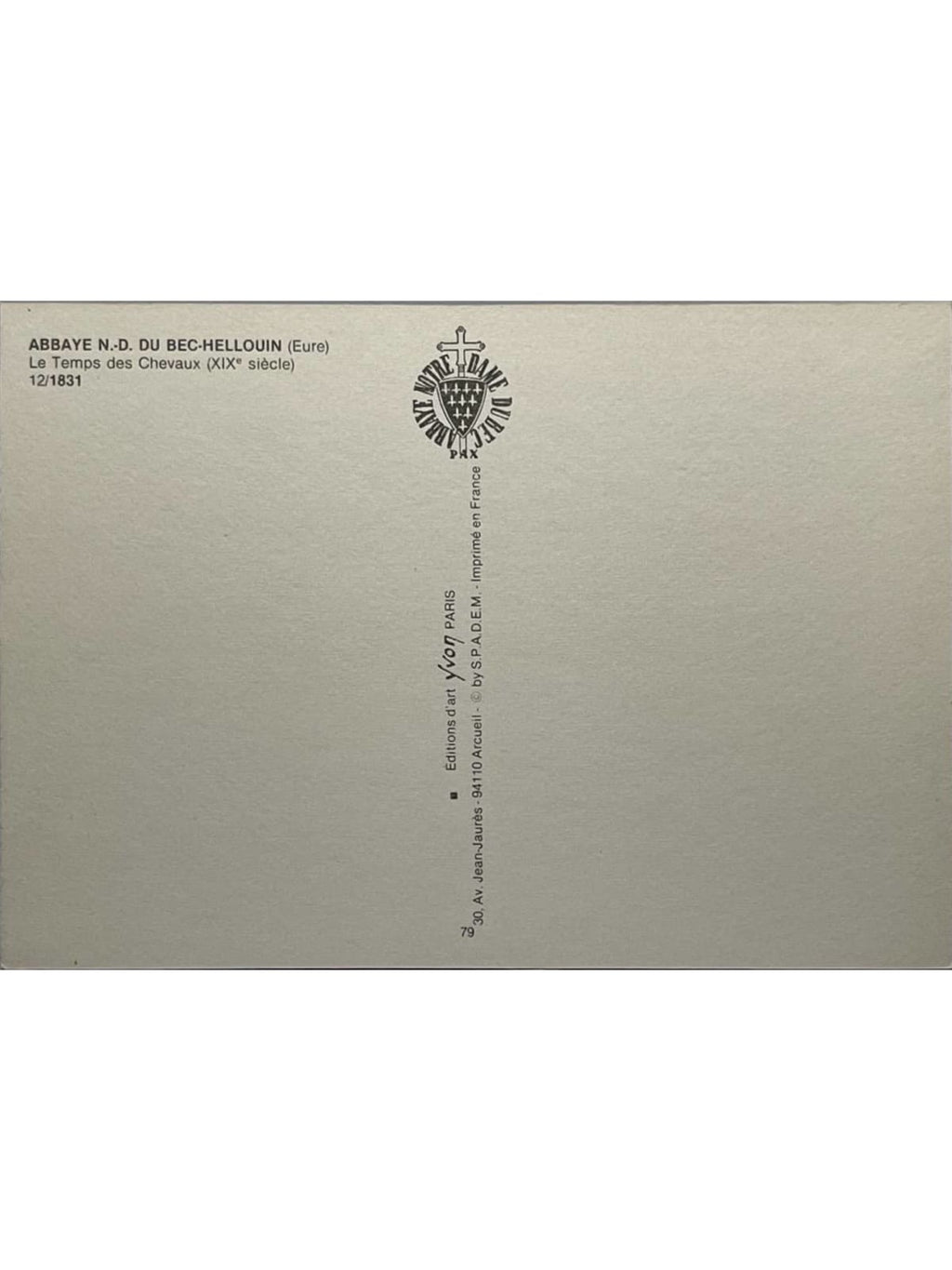 Verso de la carte postale