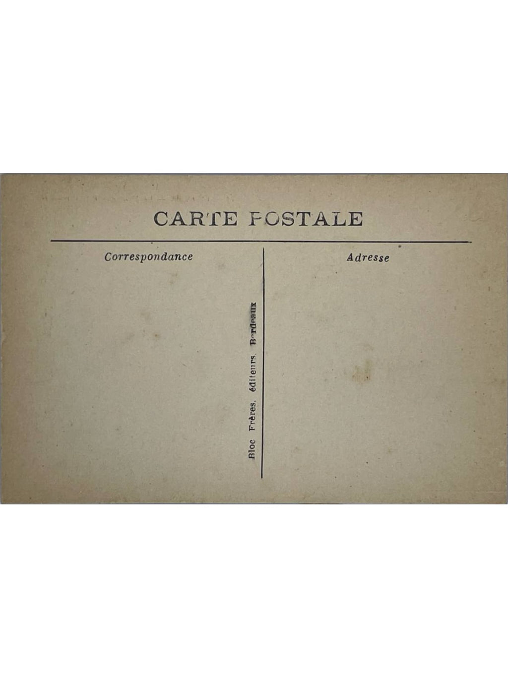 Verso de la carte postale