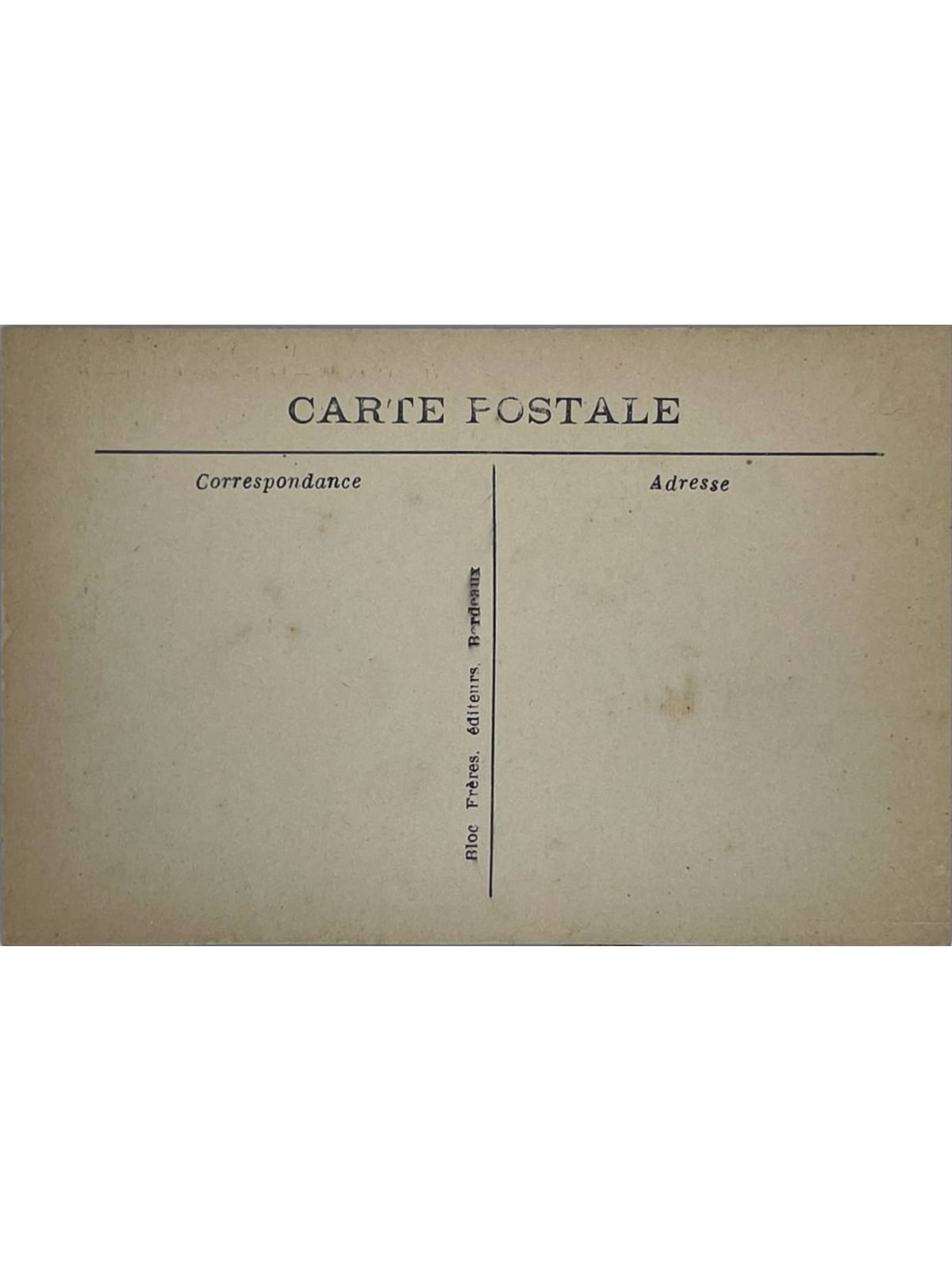 Verso de la carte postale