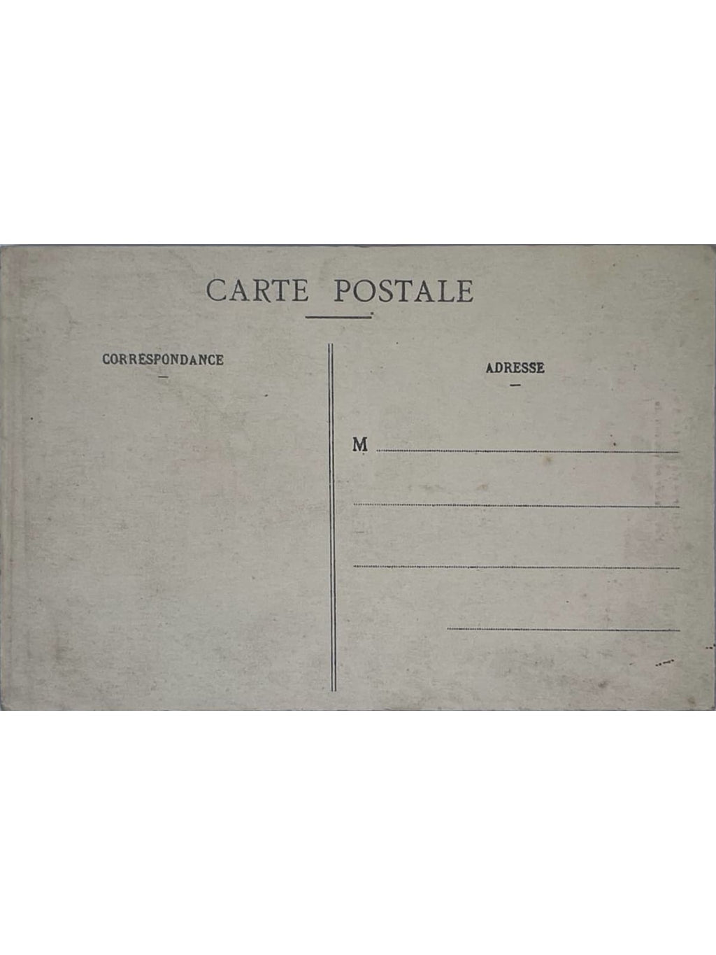 Verso de la carte postale