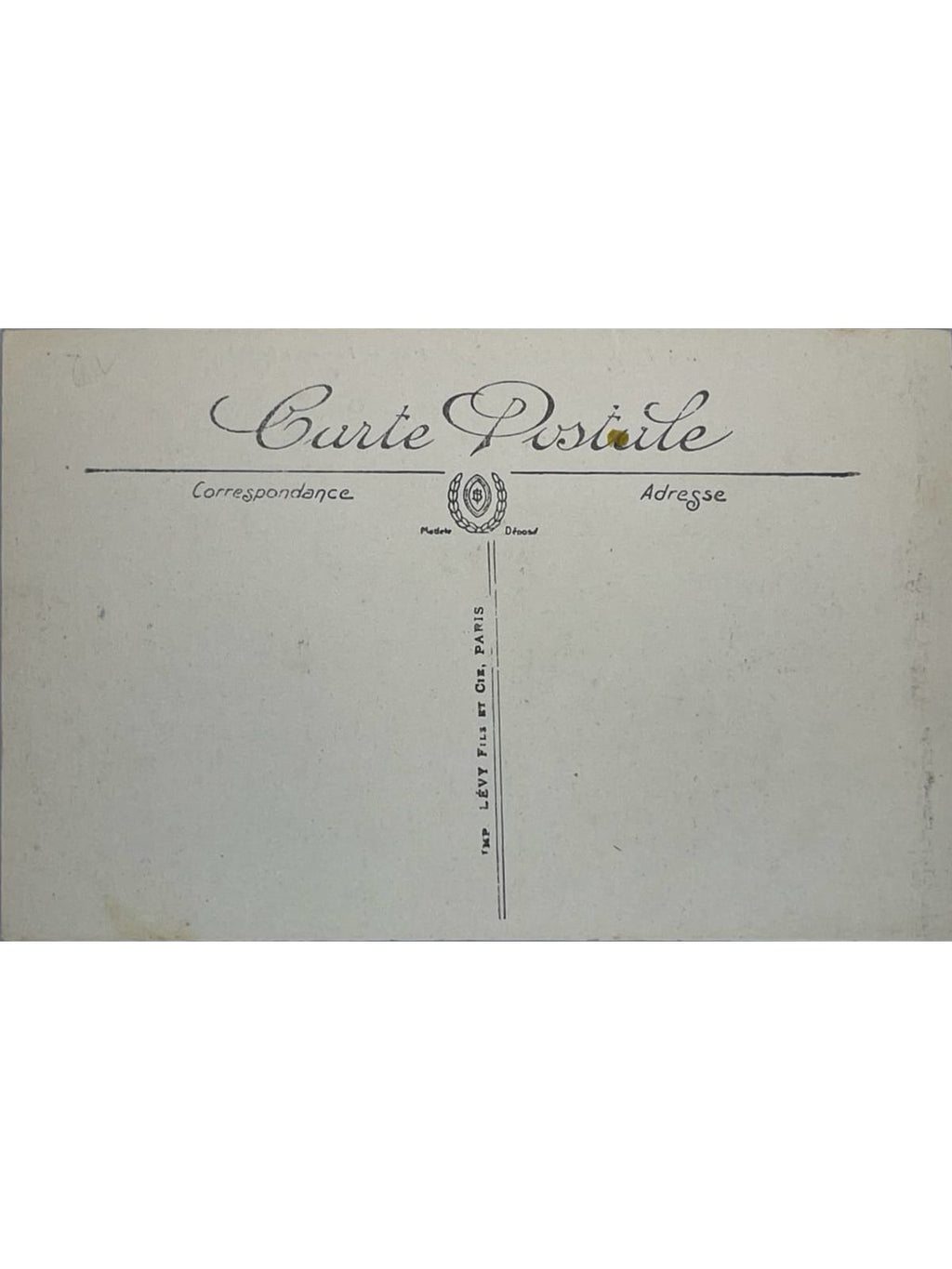 Verso de la carte postale