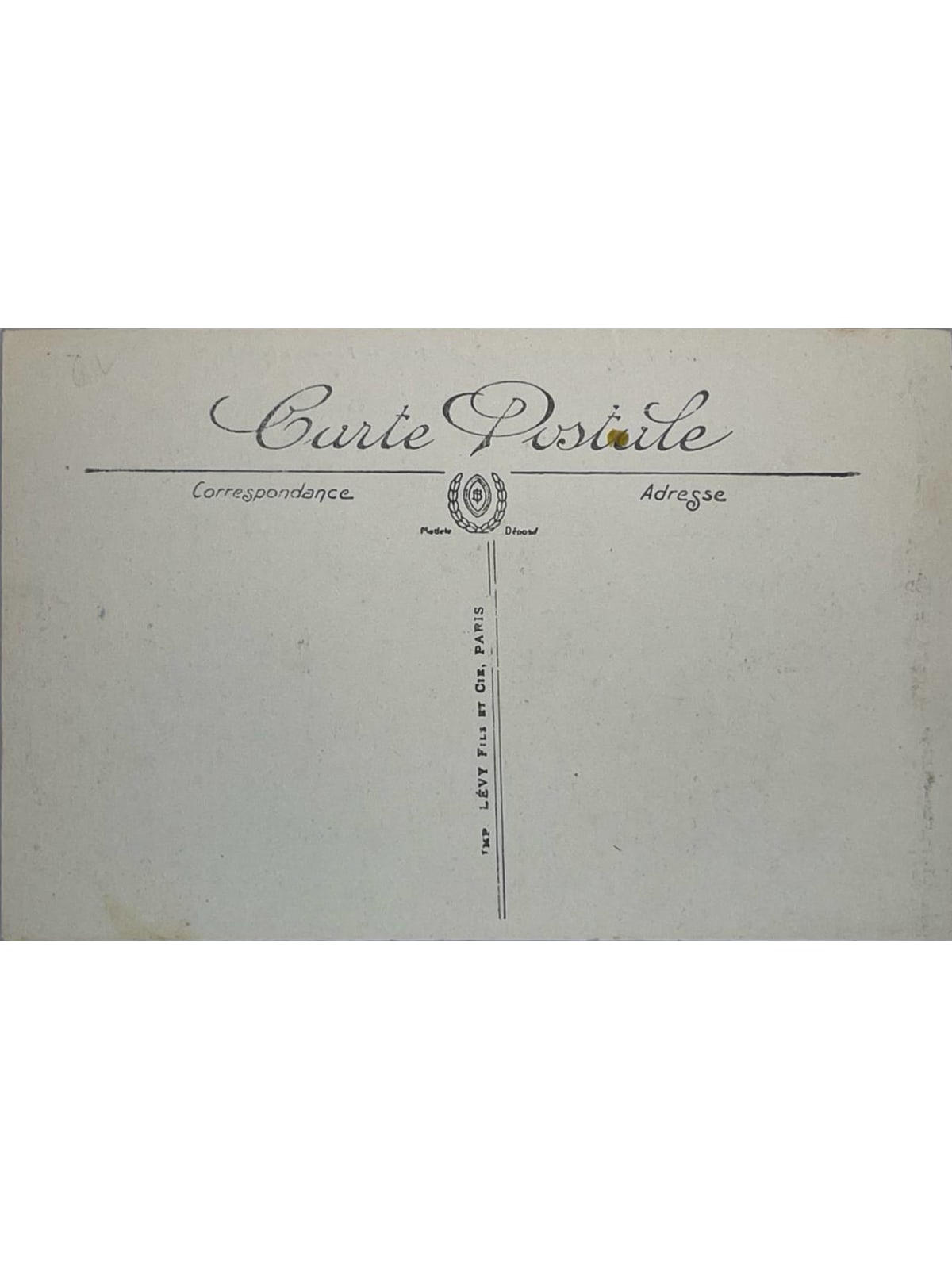 Verso de la carte postale