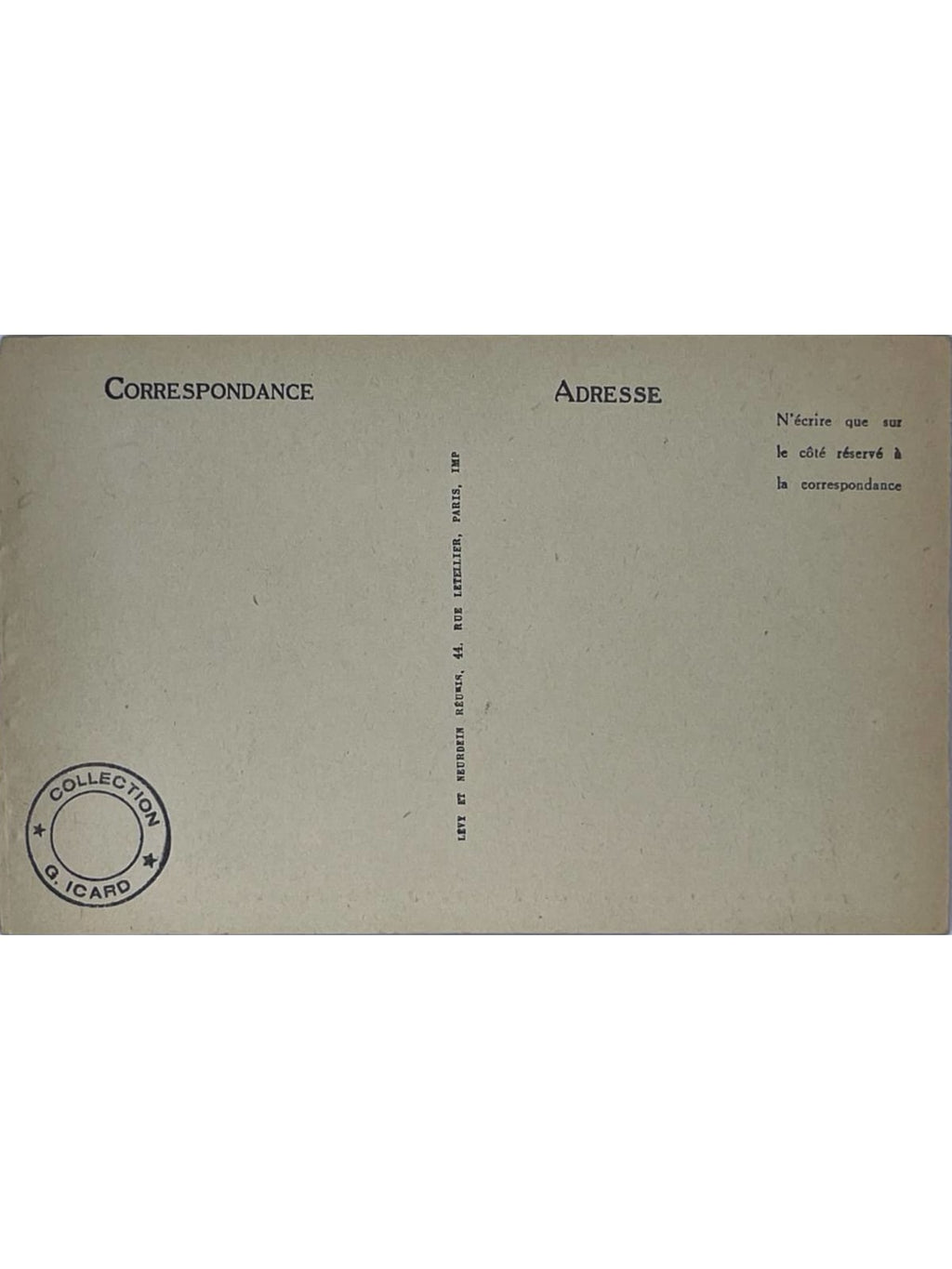 Verso de la carte postale