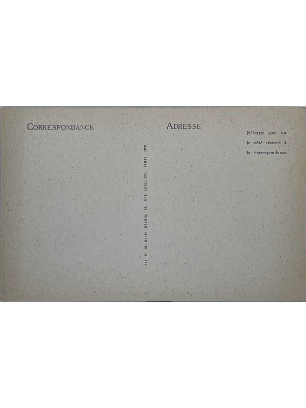 Verso de la carte postale