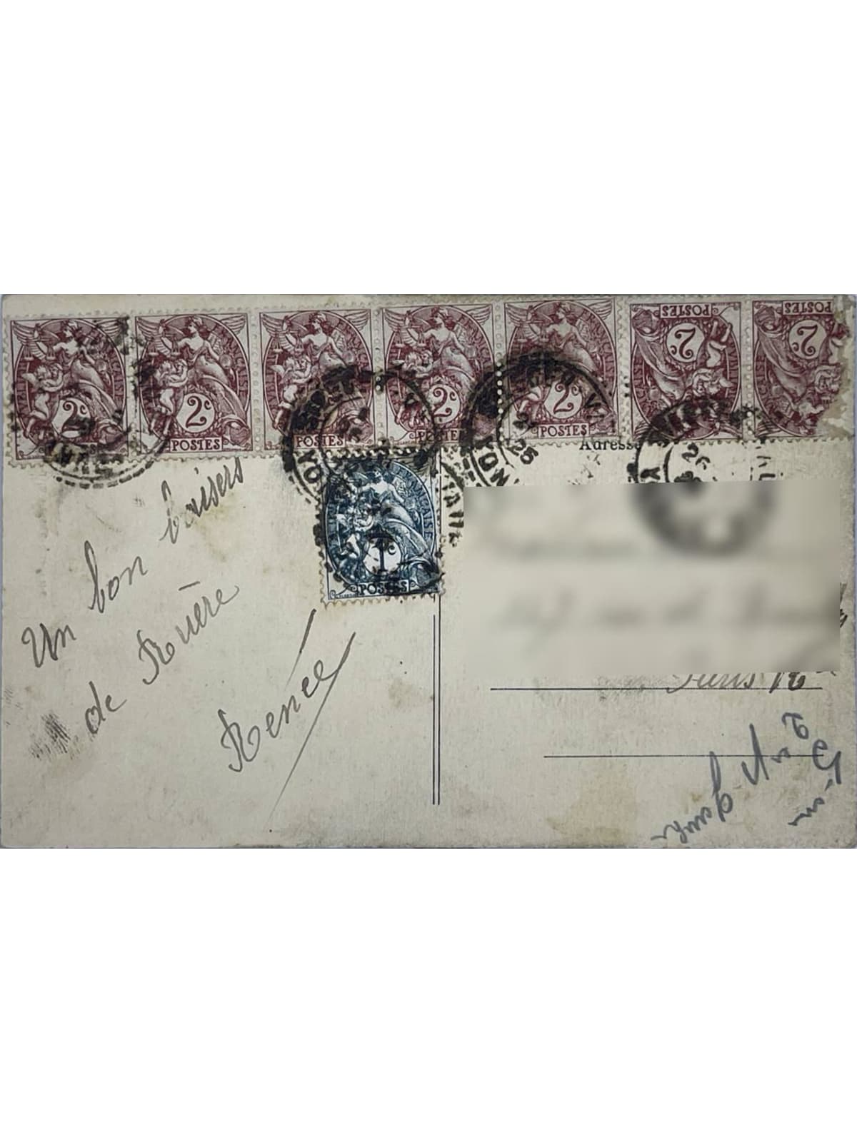 Verso de la carte postale