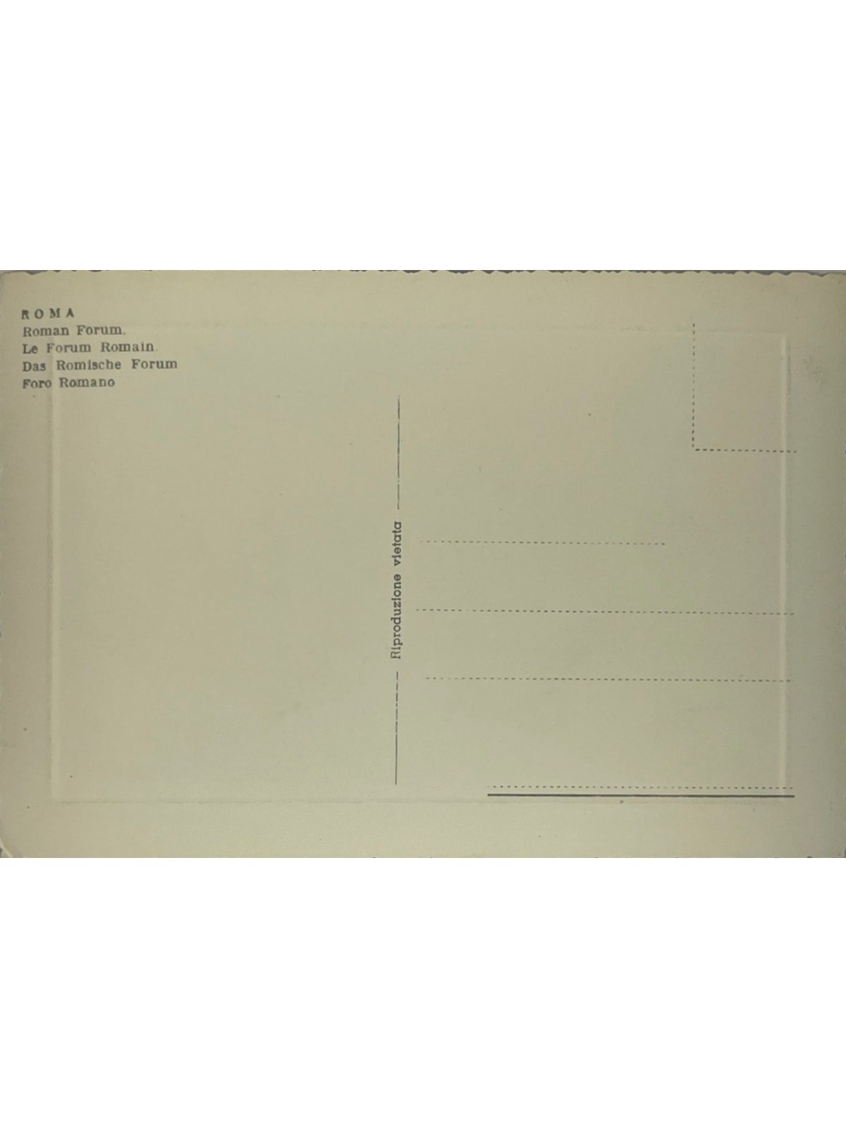 Verso de la carte postale