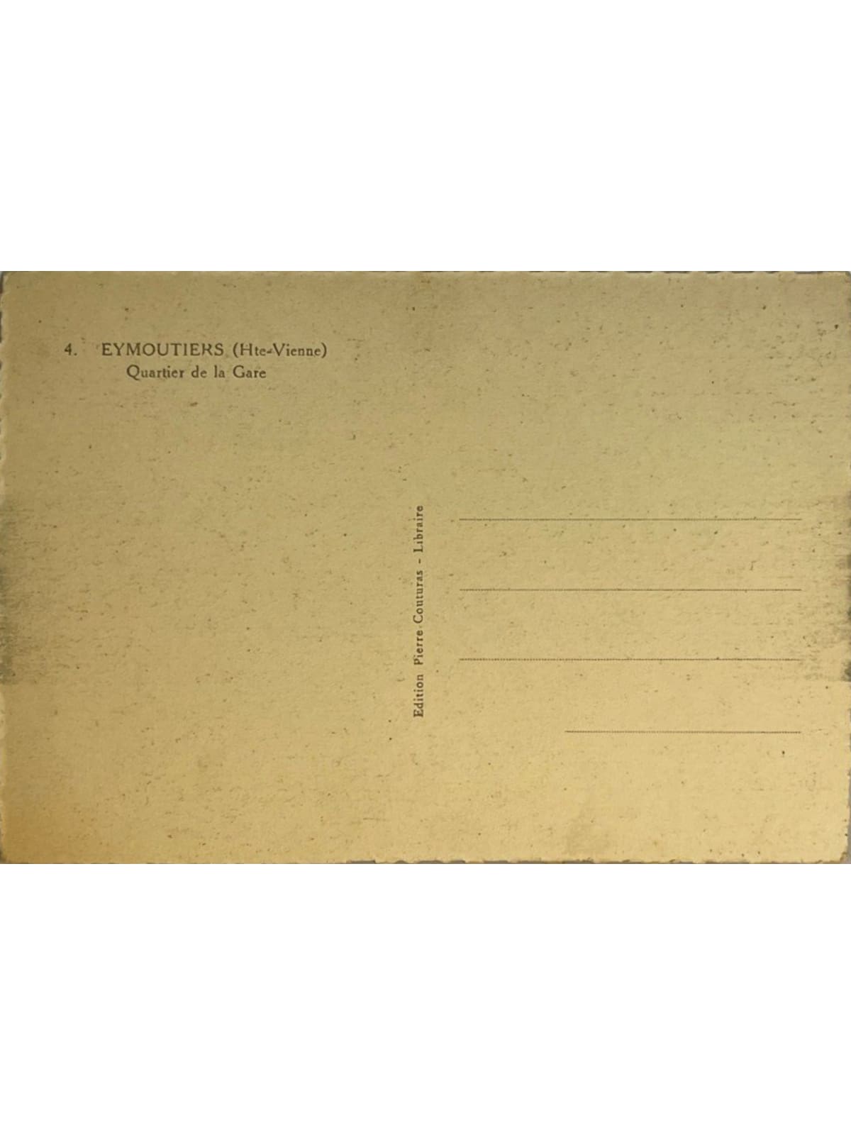 Verso de la carte postale