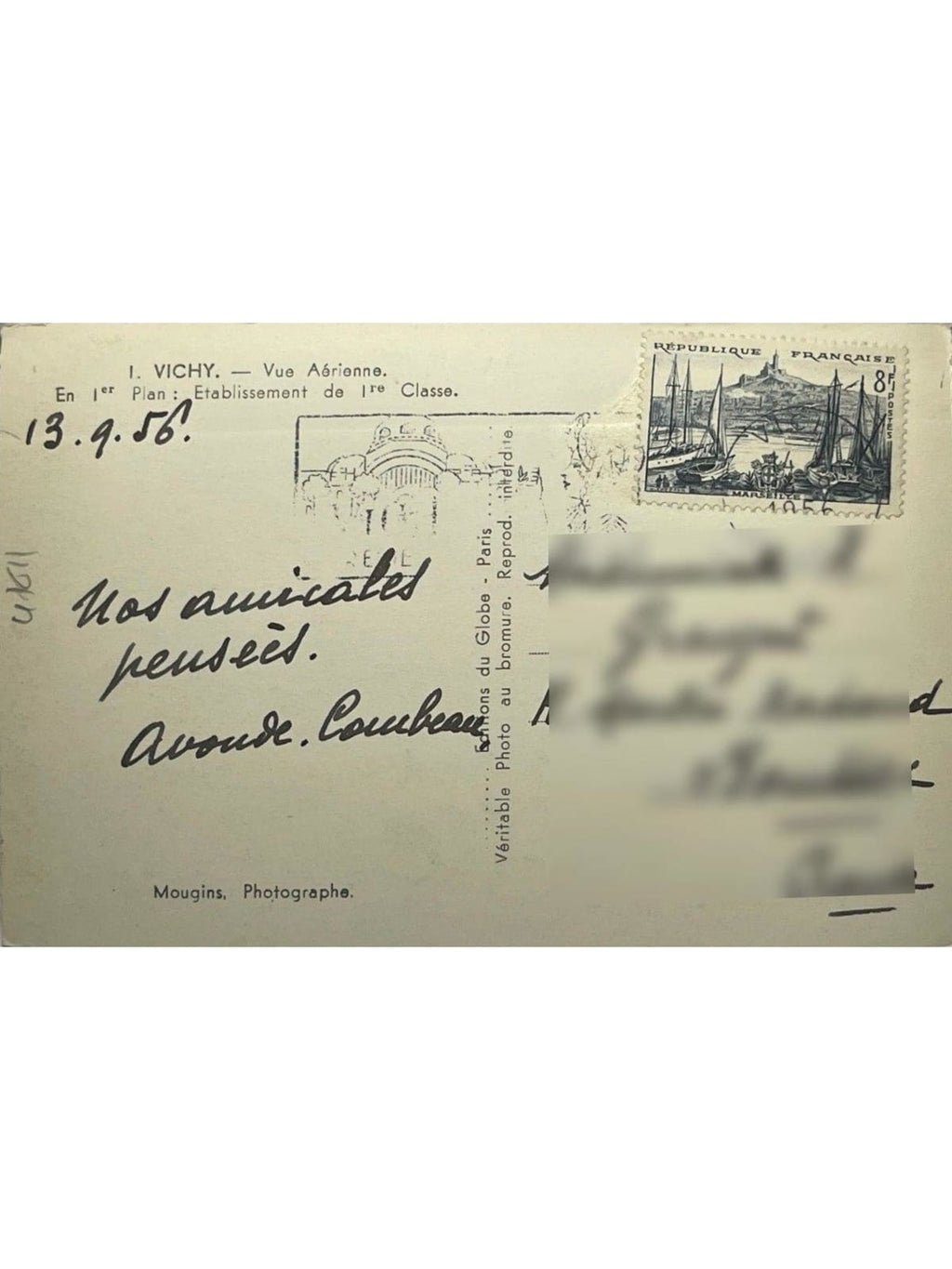 Verso de la carte postale