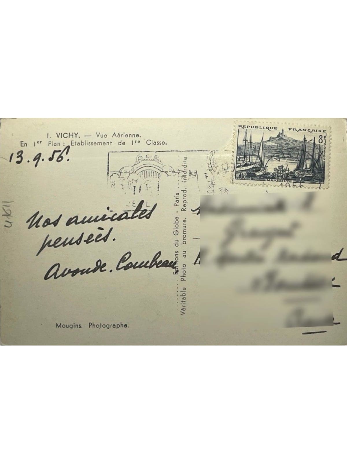 Verso de la carte postale
