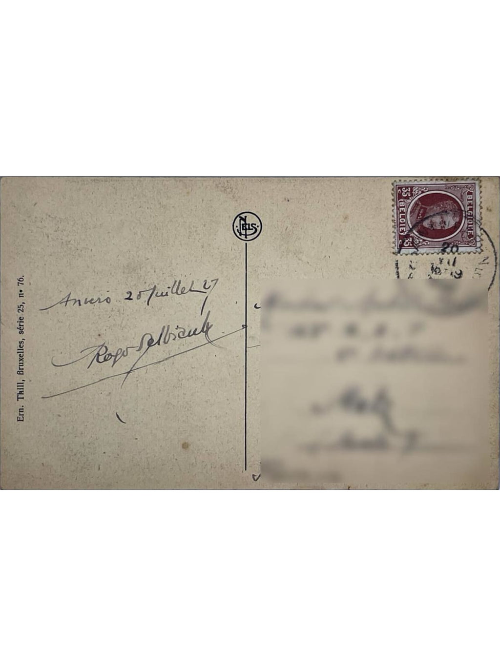 Verso de la carte postale