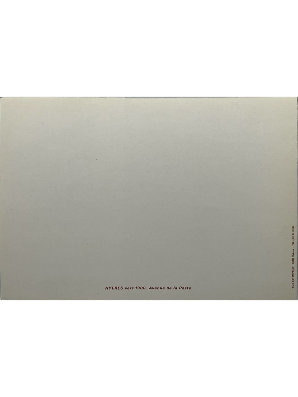 Verso de la carte postale