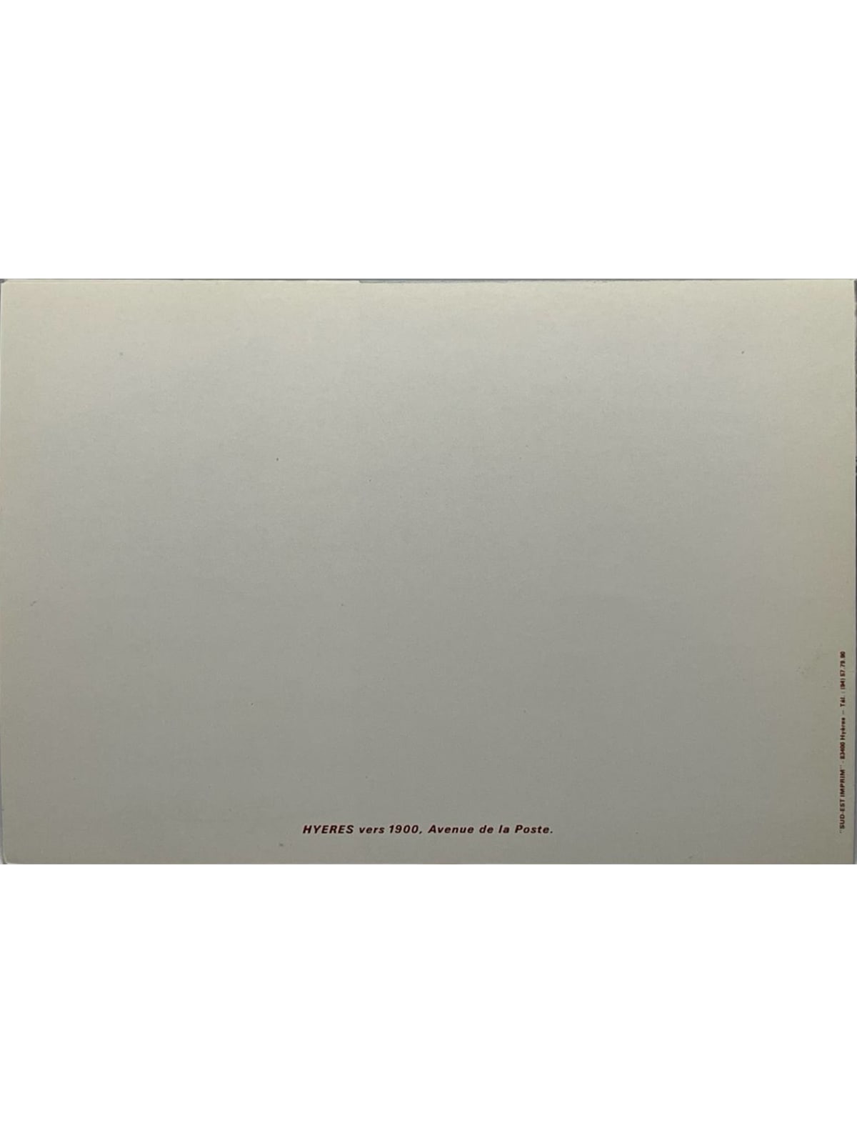Verso de la carte postale