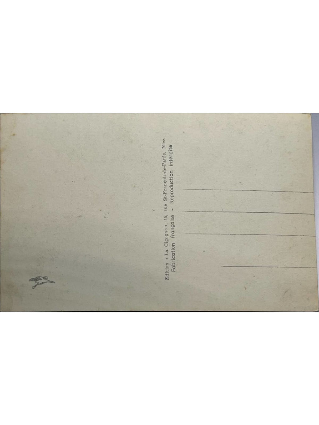 Verso de la carte postale