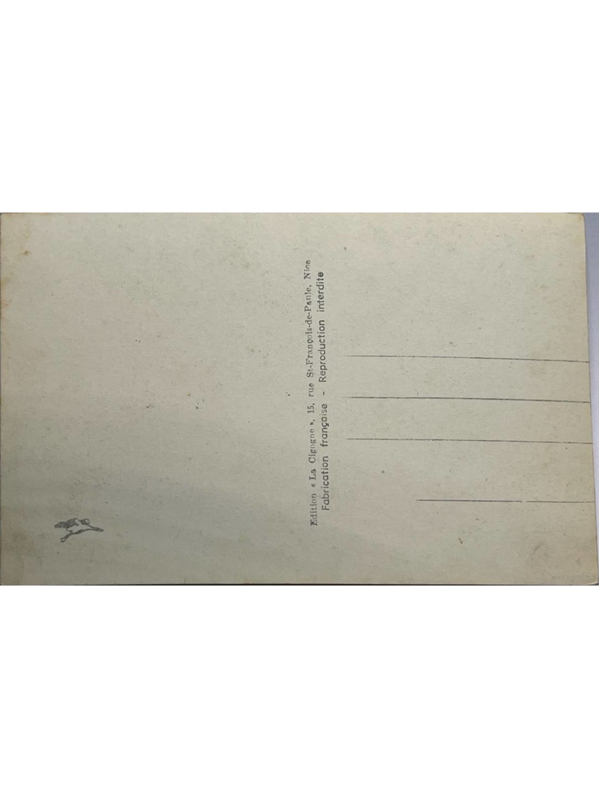 Verso de la carte postale
