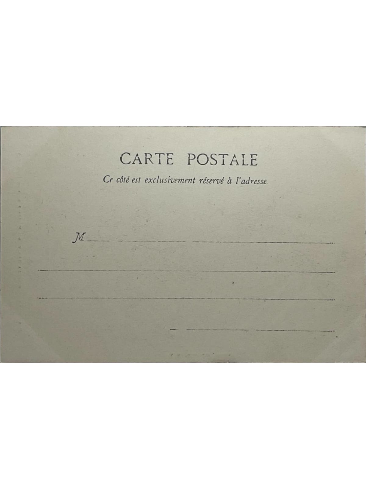 Verso de la carte postale