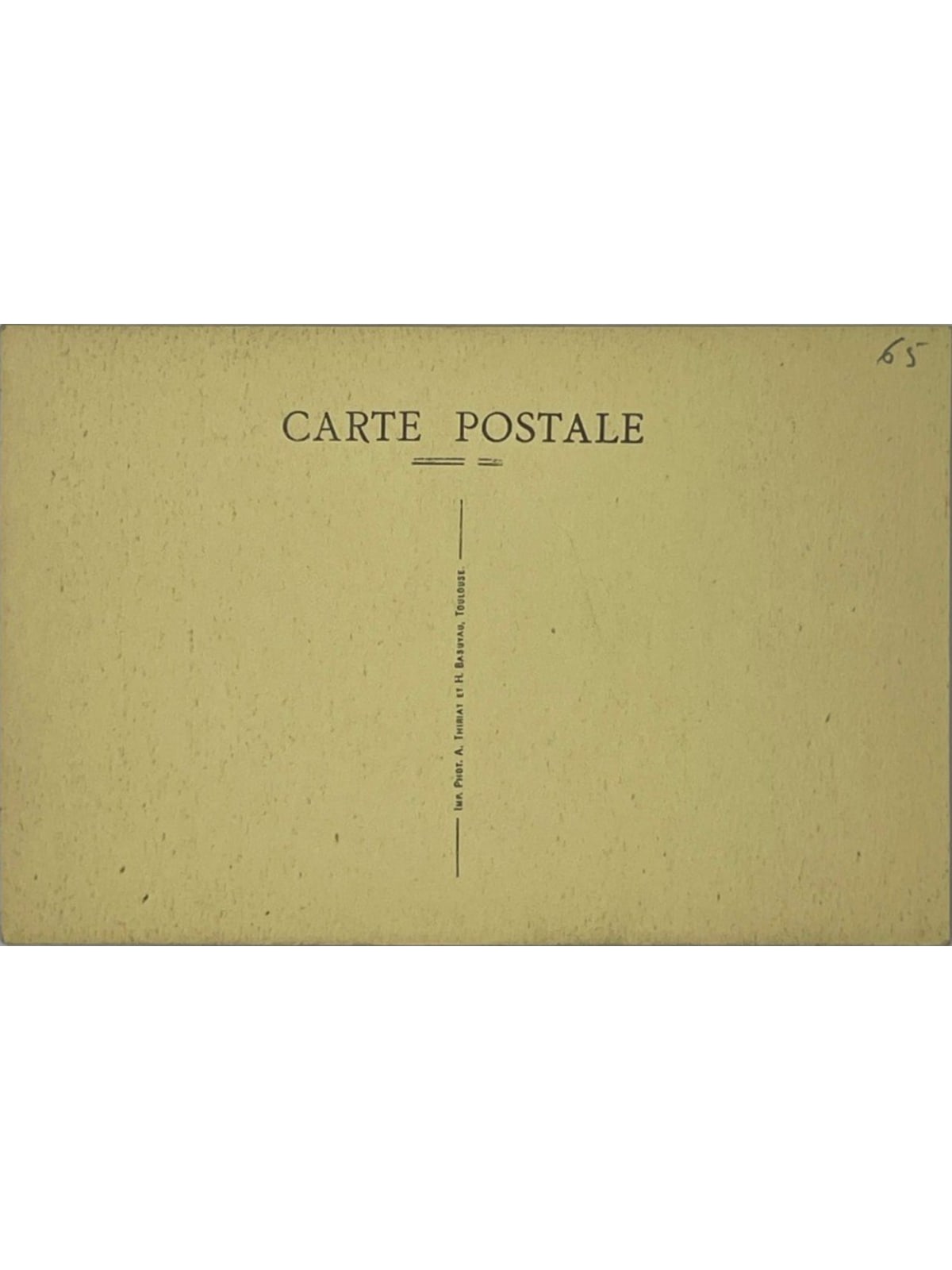 Verso de la carte postale