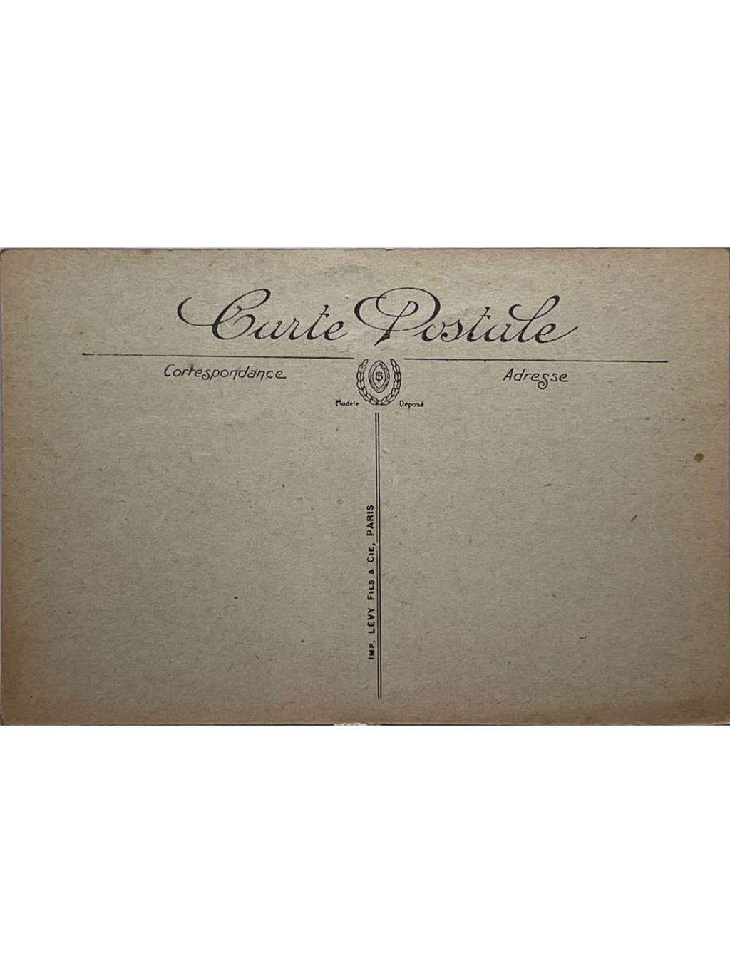 Verso de la carte postale