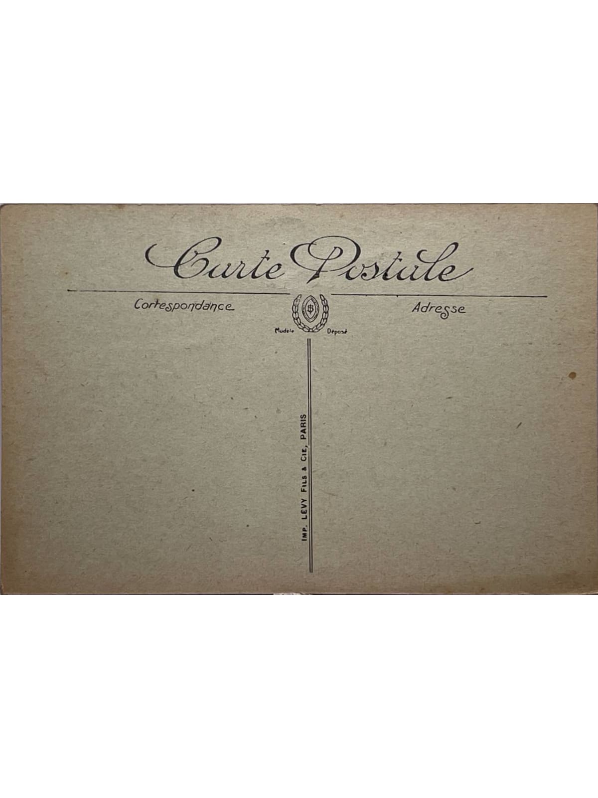 Verso de la carte postale
