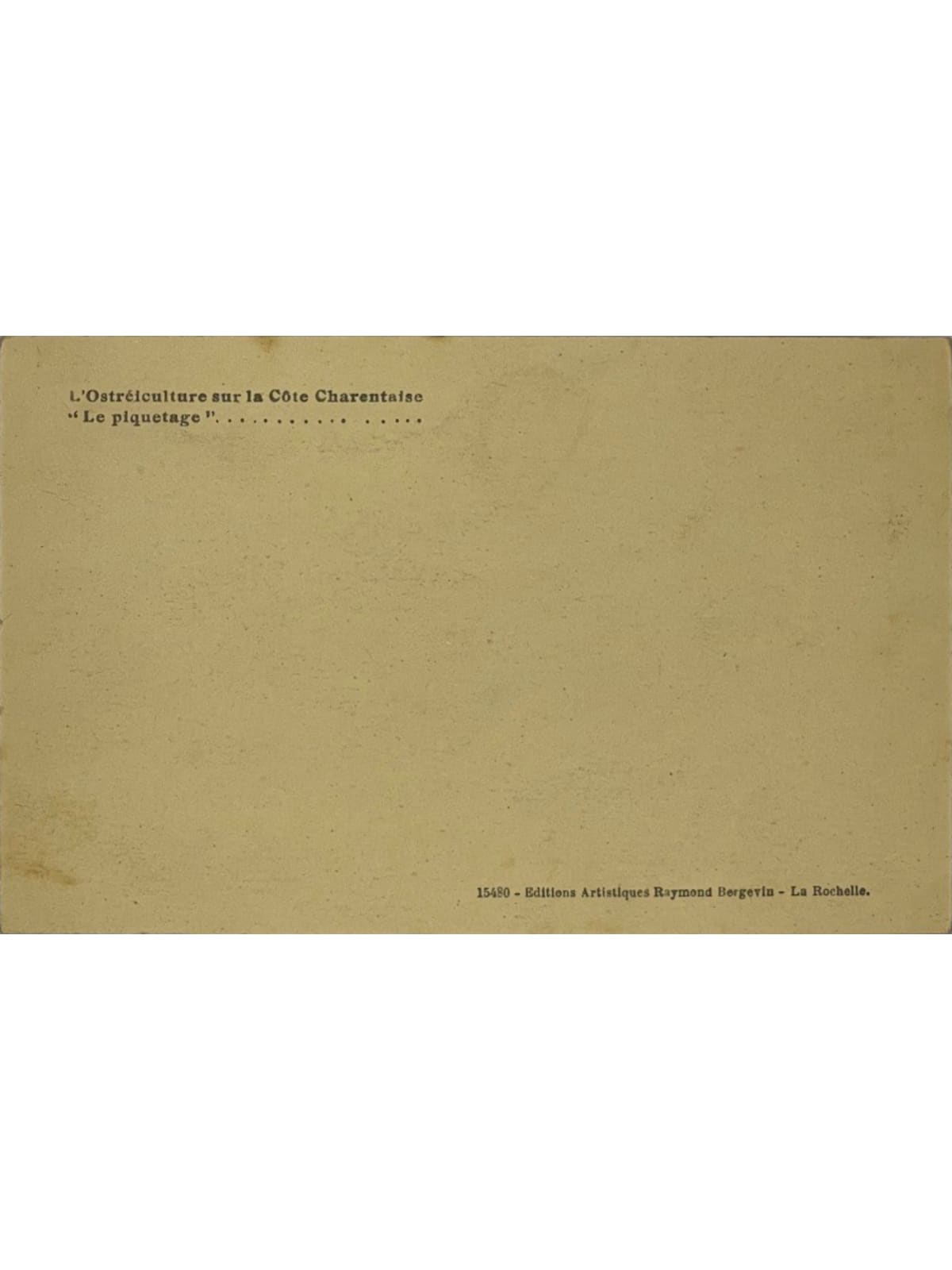 Verso de la carte postale