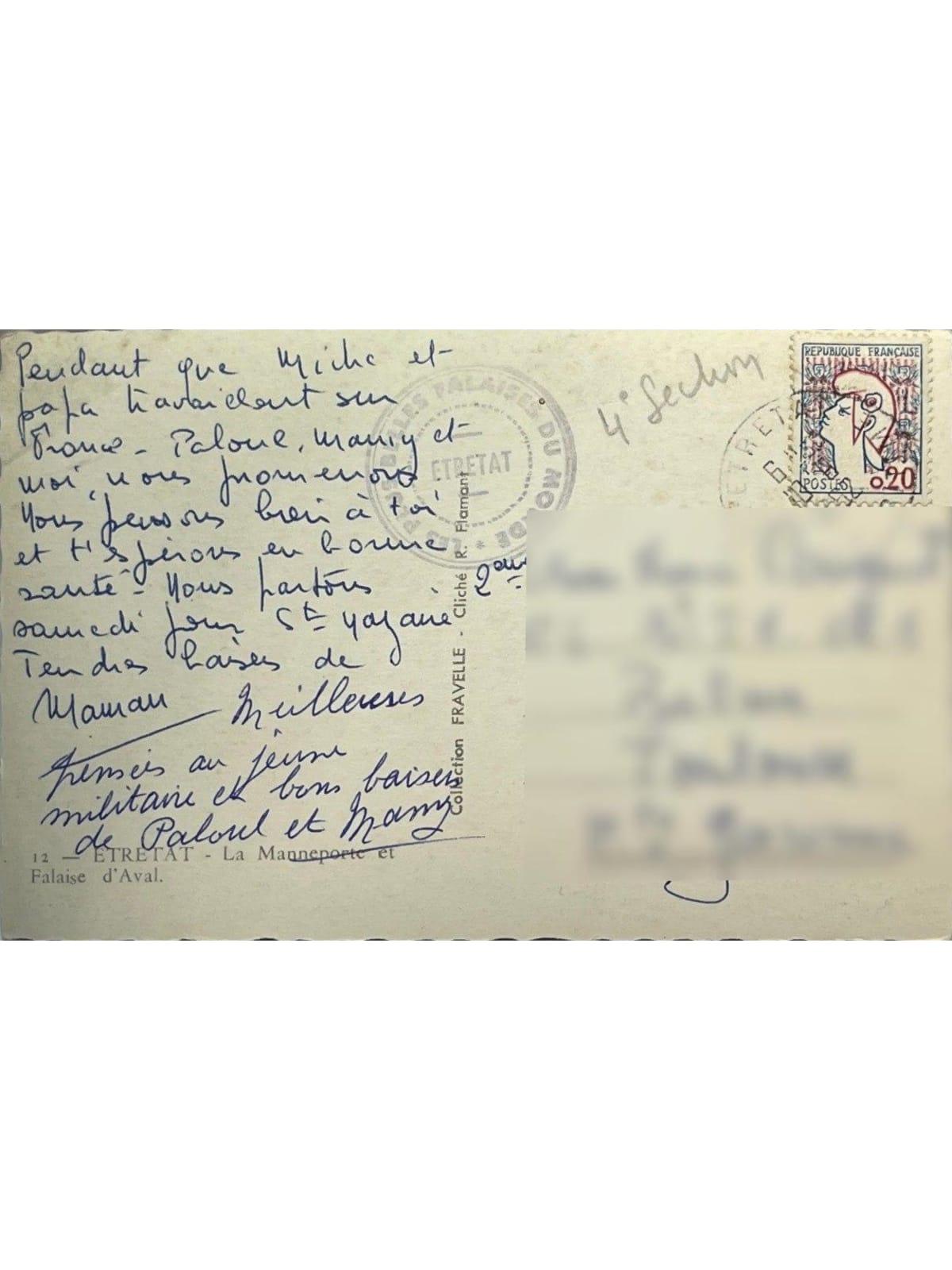 Verso de la carte postale