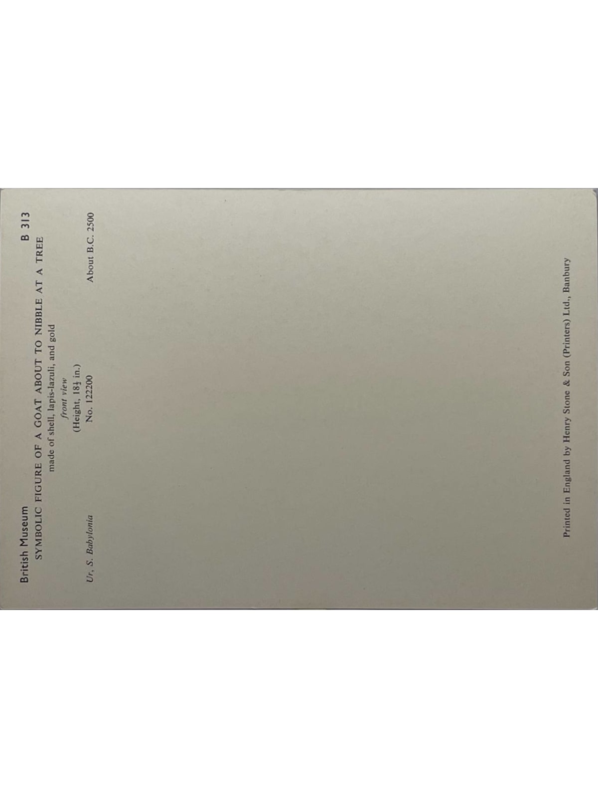 Verso de la carte postale