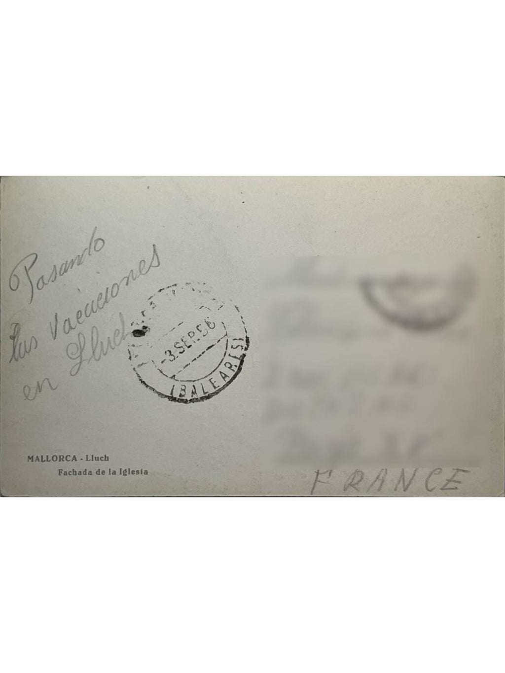 Verso de la carte postale