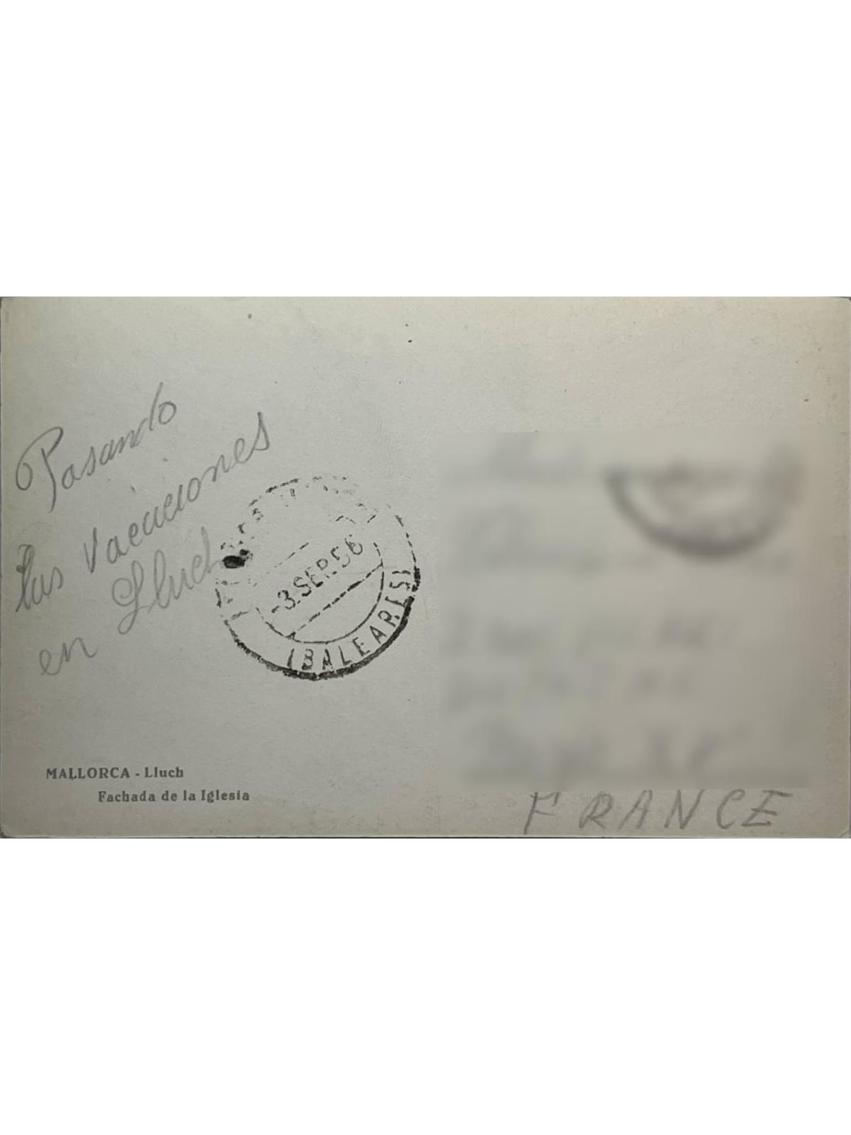 Verso de la carte postale