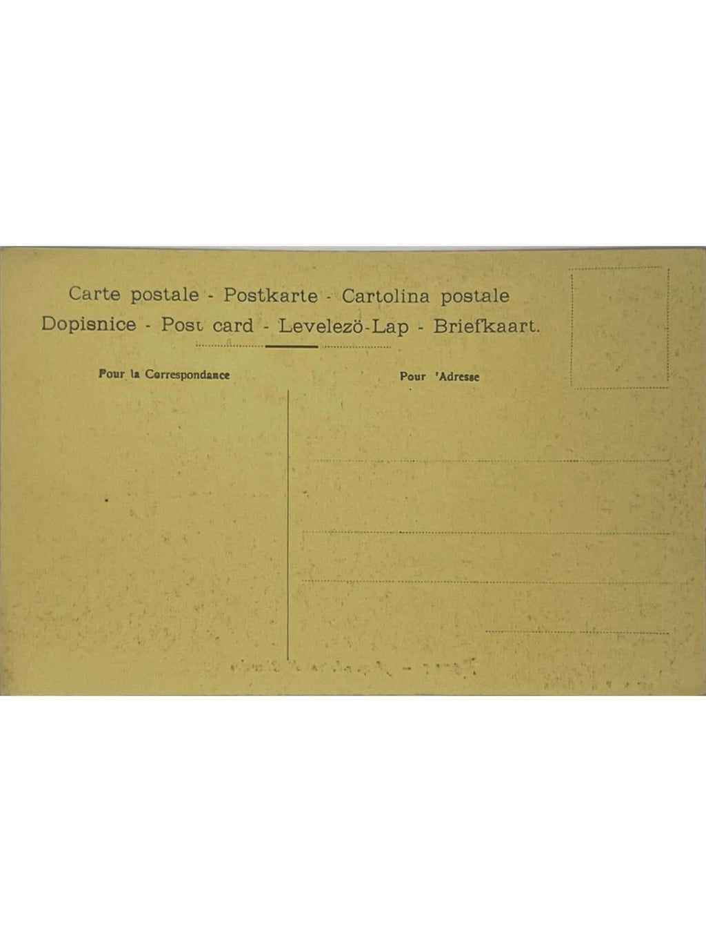 Verso de la carte postale