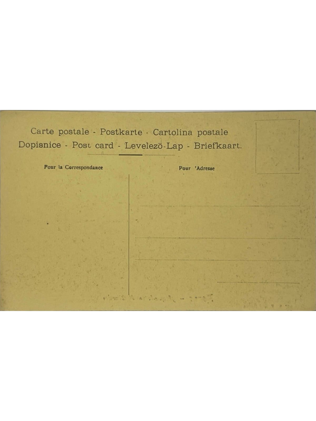 Verso de la carte postale