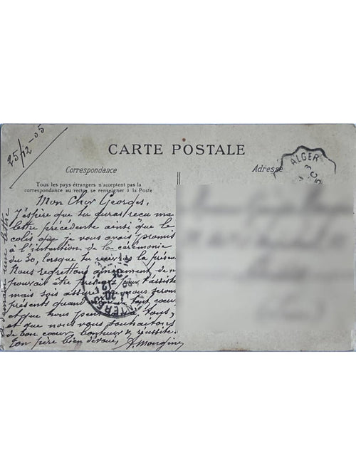 Verso de la carte postale