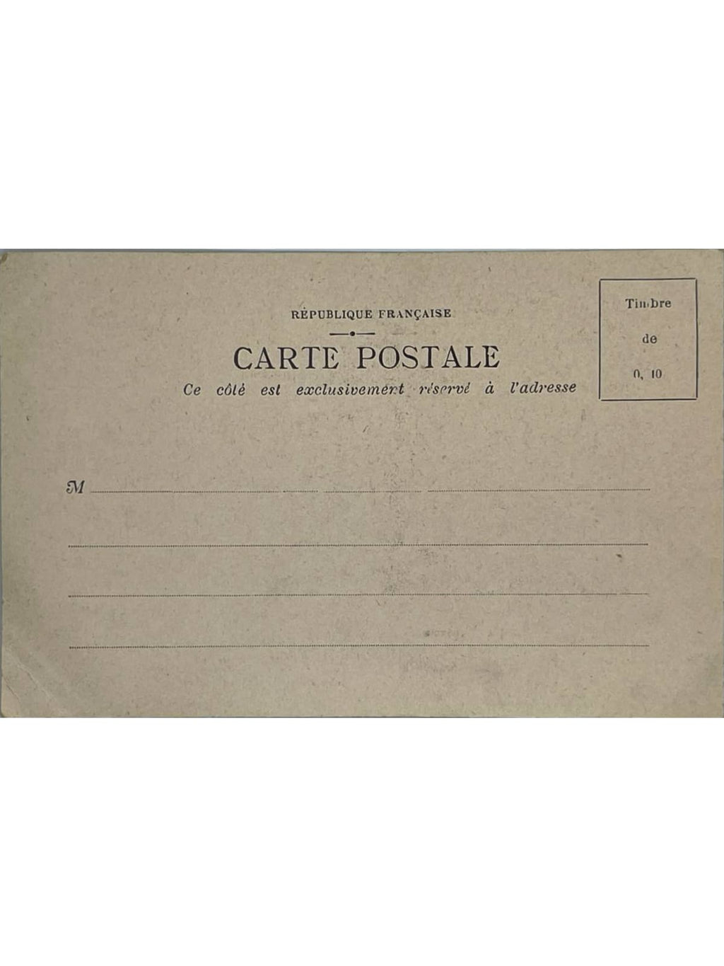 Verso de la carte postale