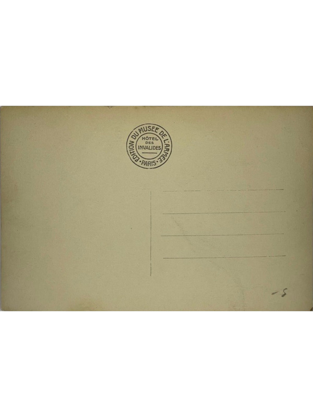 Verso de la carte postale