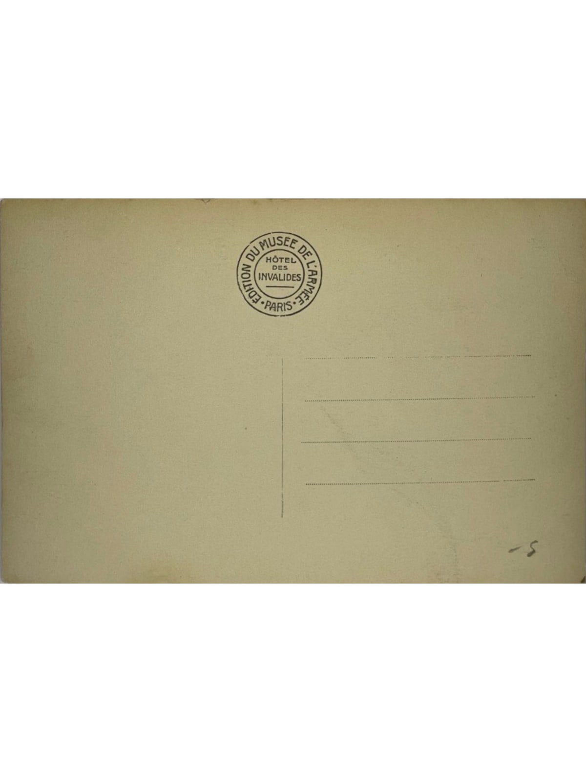 Verso de la carte postale