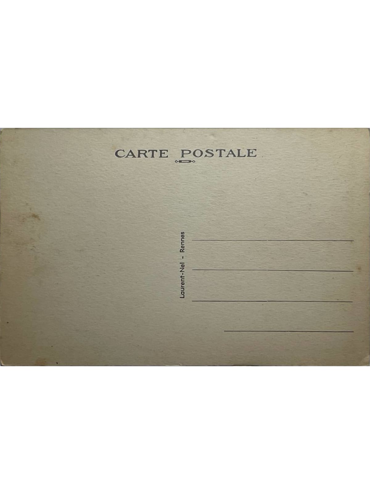 Verso de la carte postale