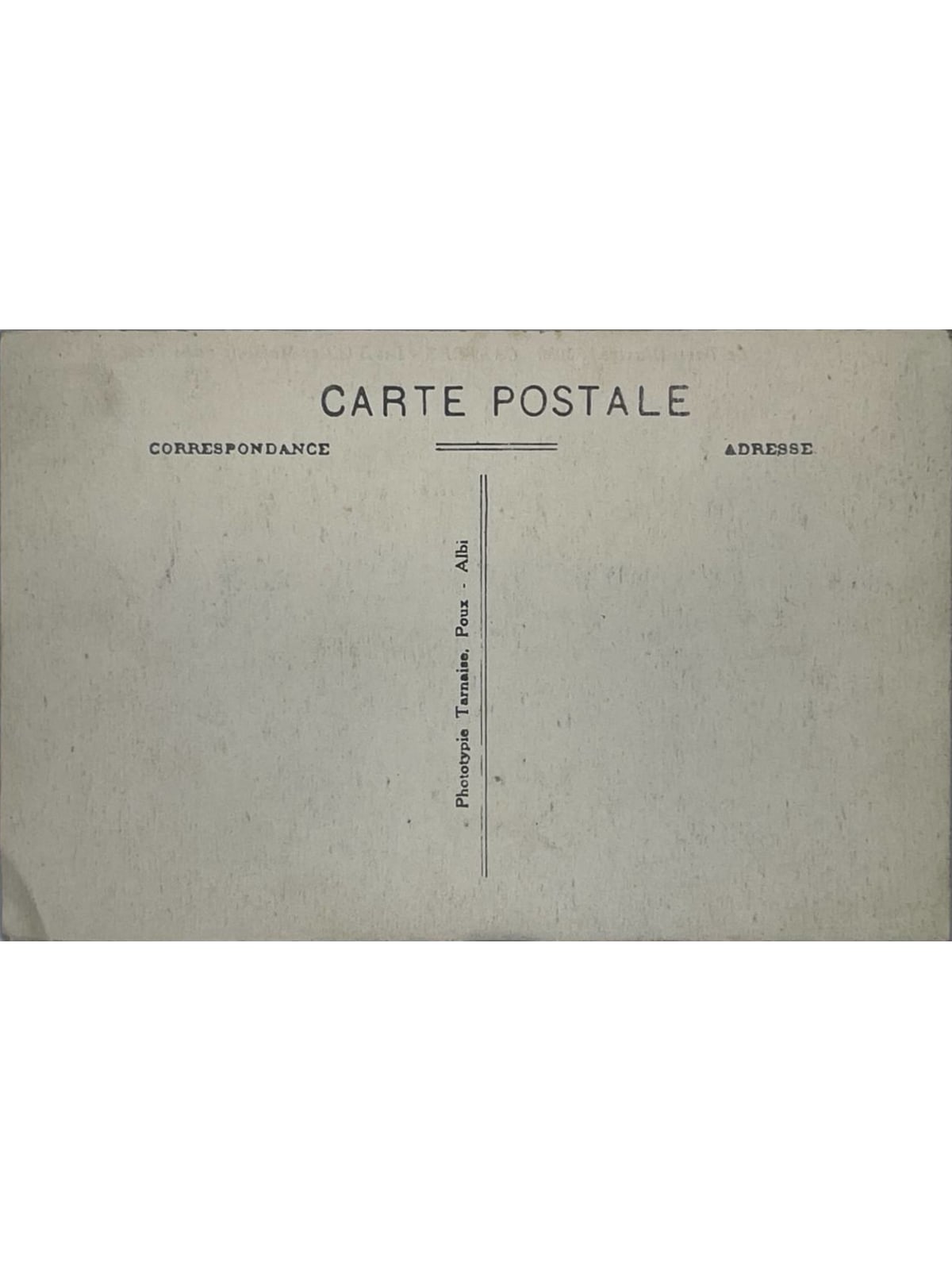 Verso de la carte postale