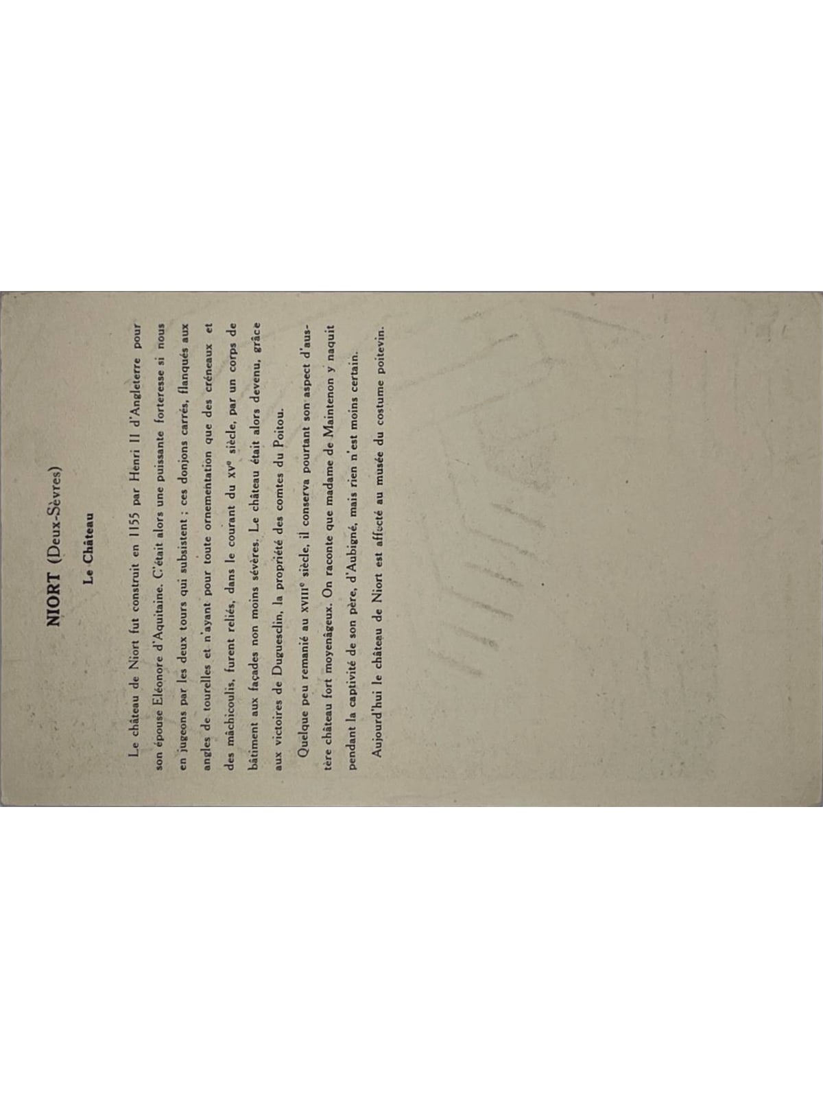 Verso de la carte postale