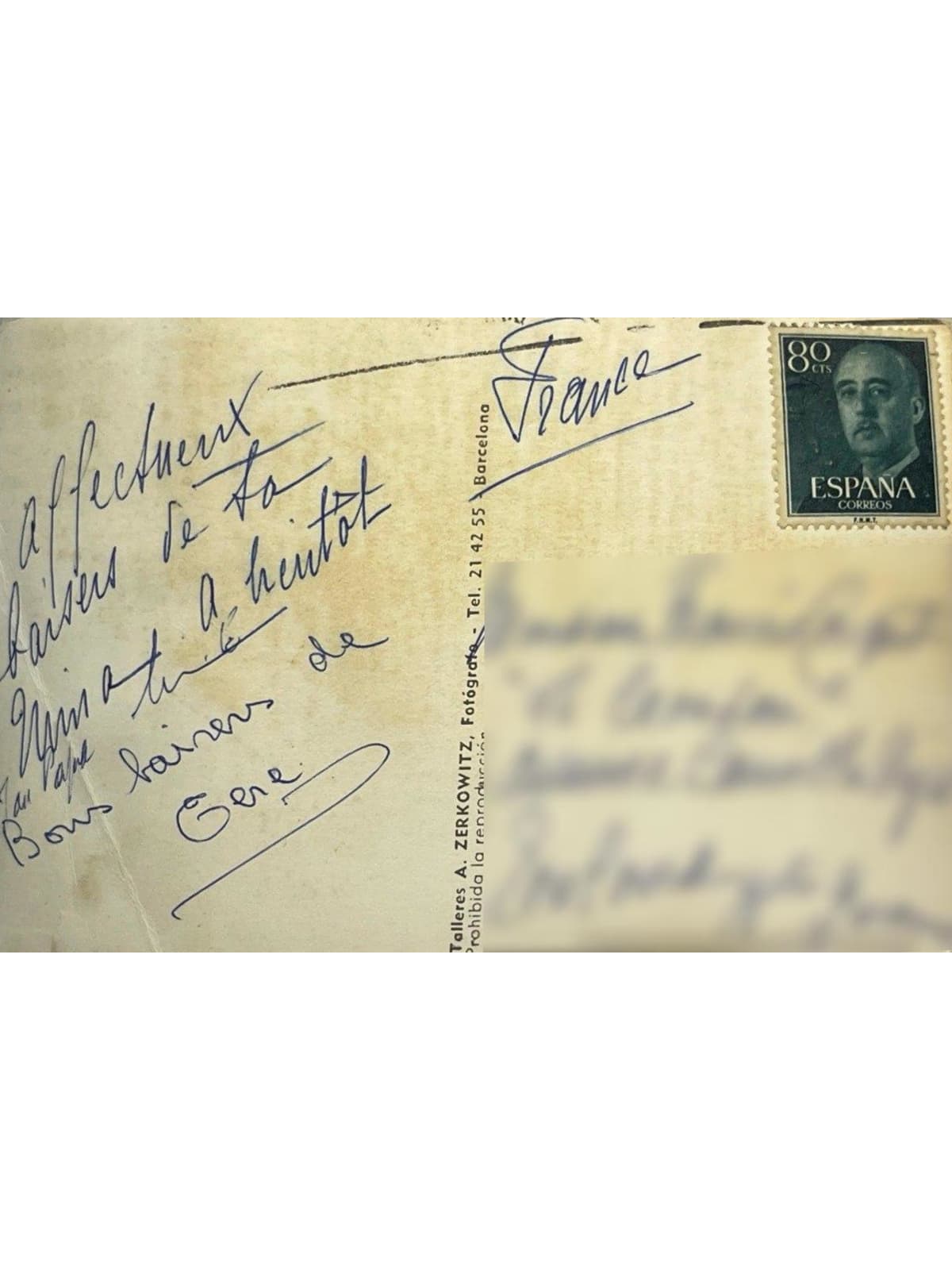 Verso de la carte postale