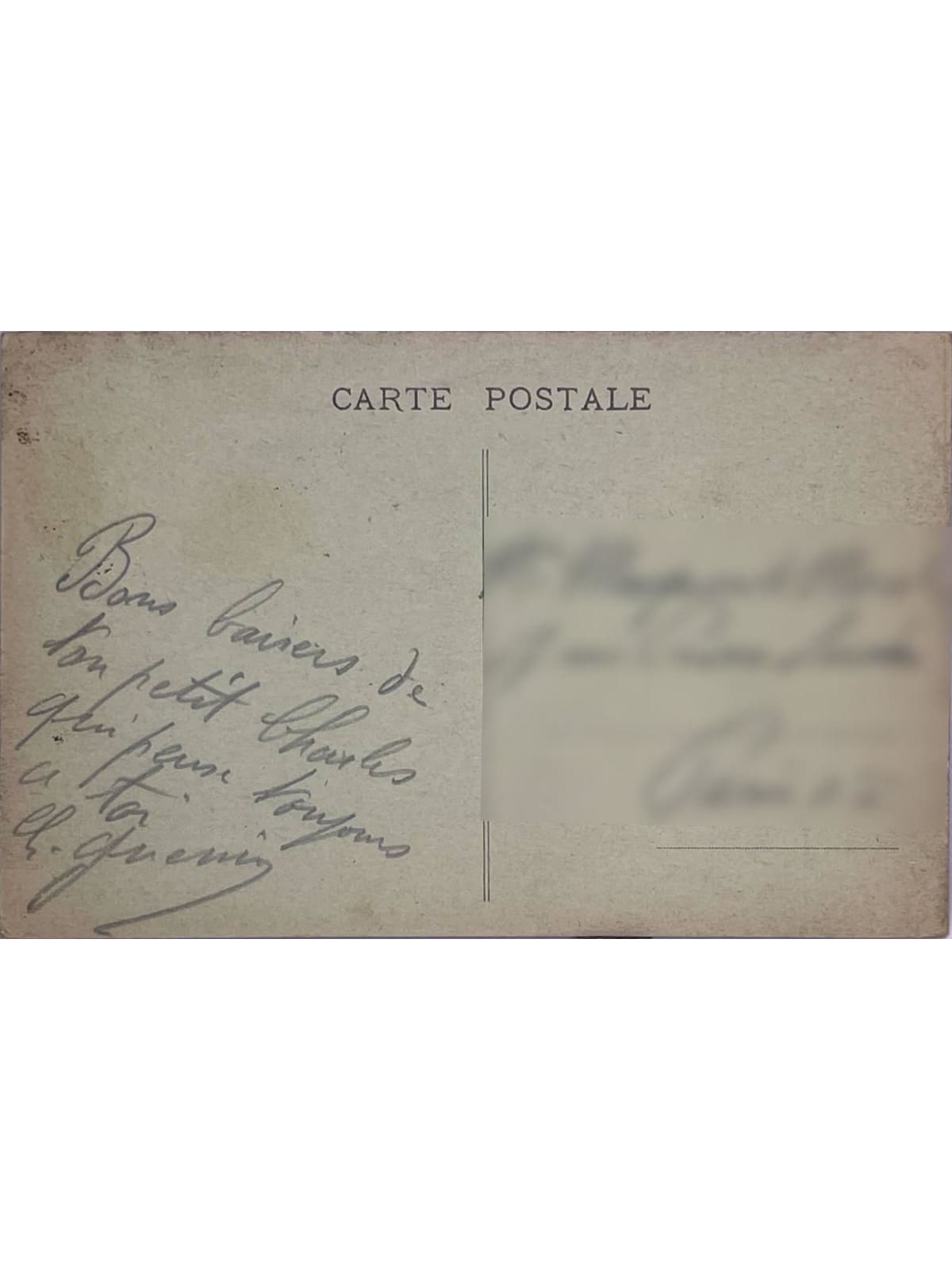 Verso de la carte postale