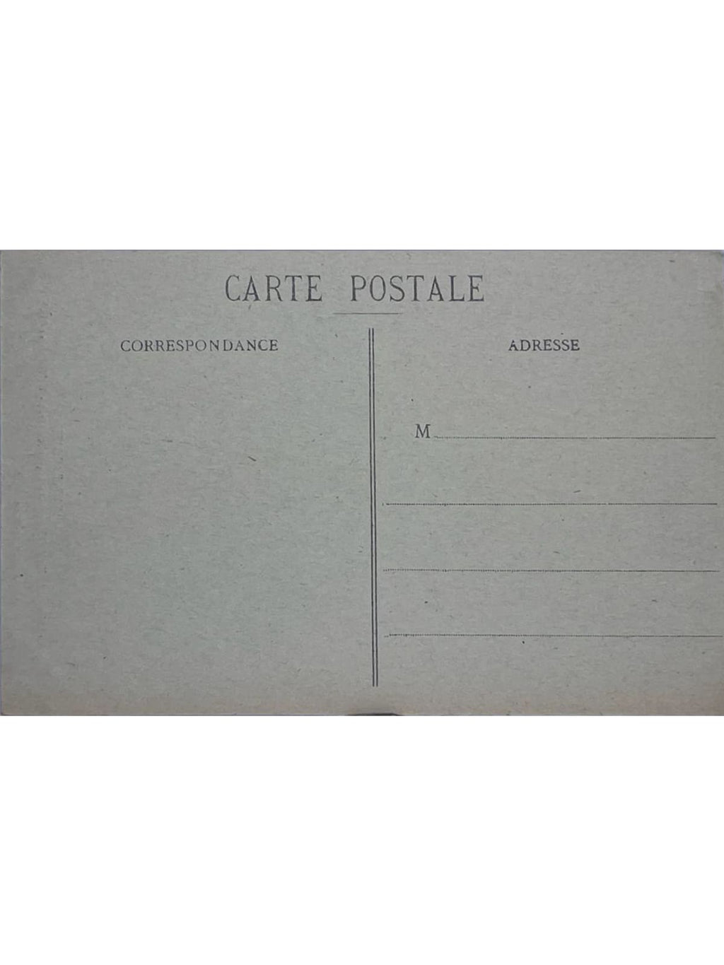 Verso de la carte postale