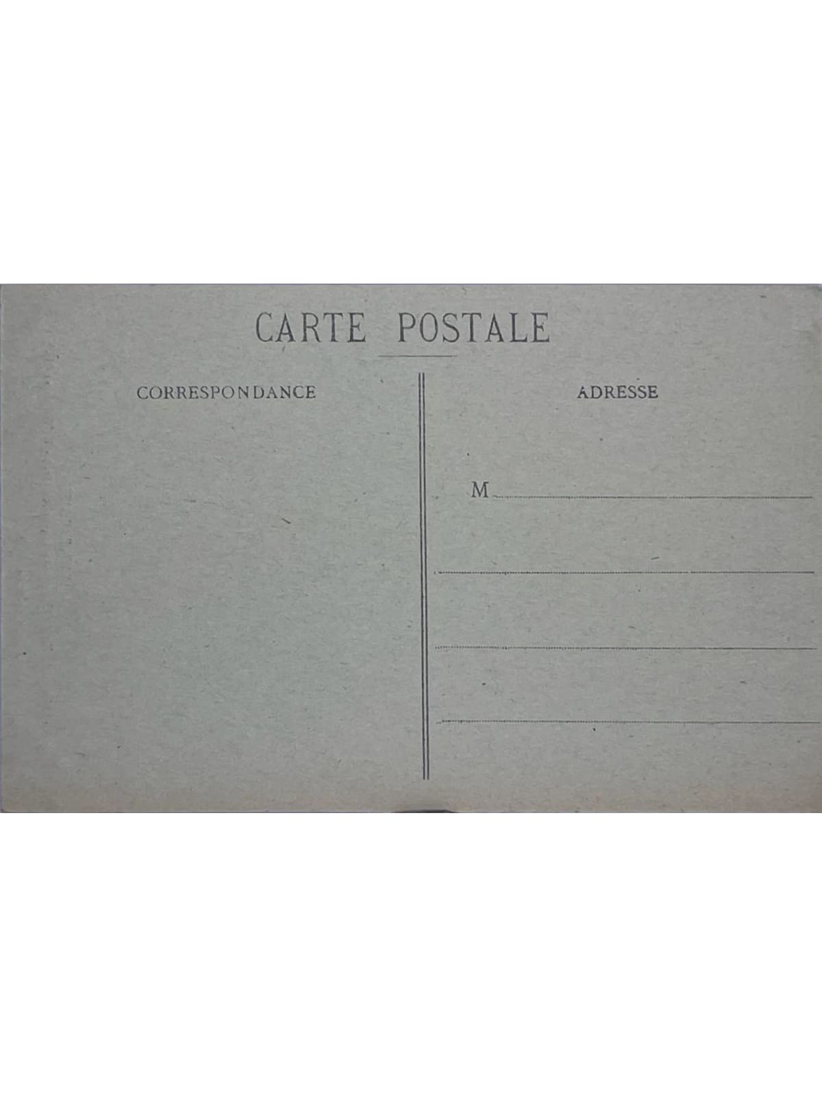 Verso de la carte postale