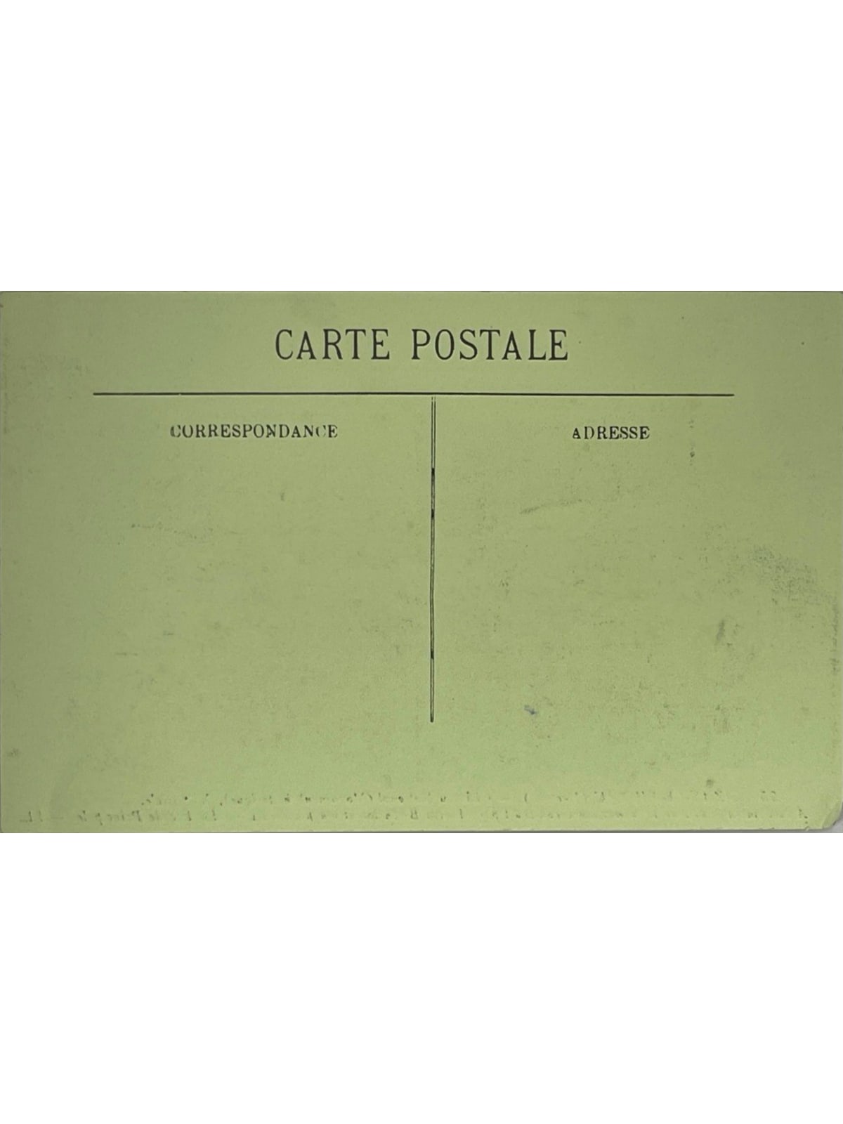 Verso de la carte postale