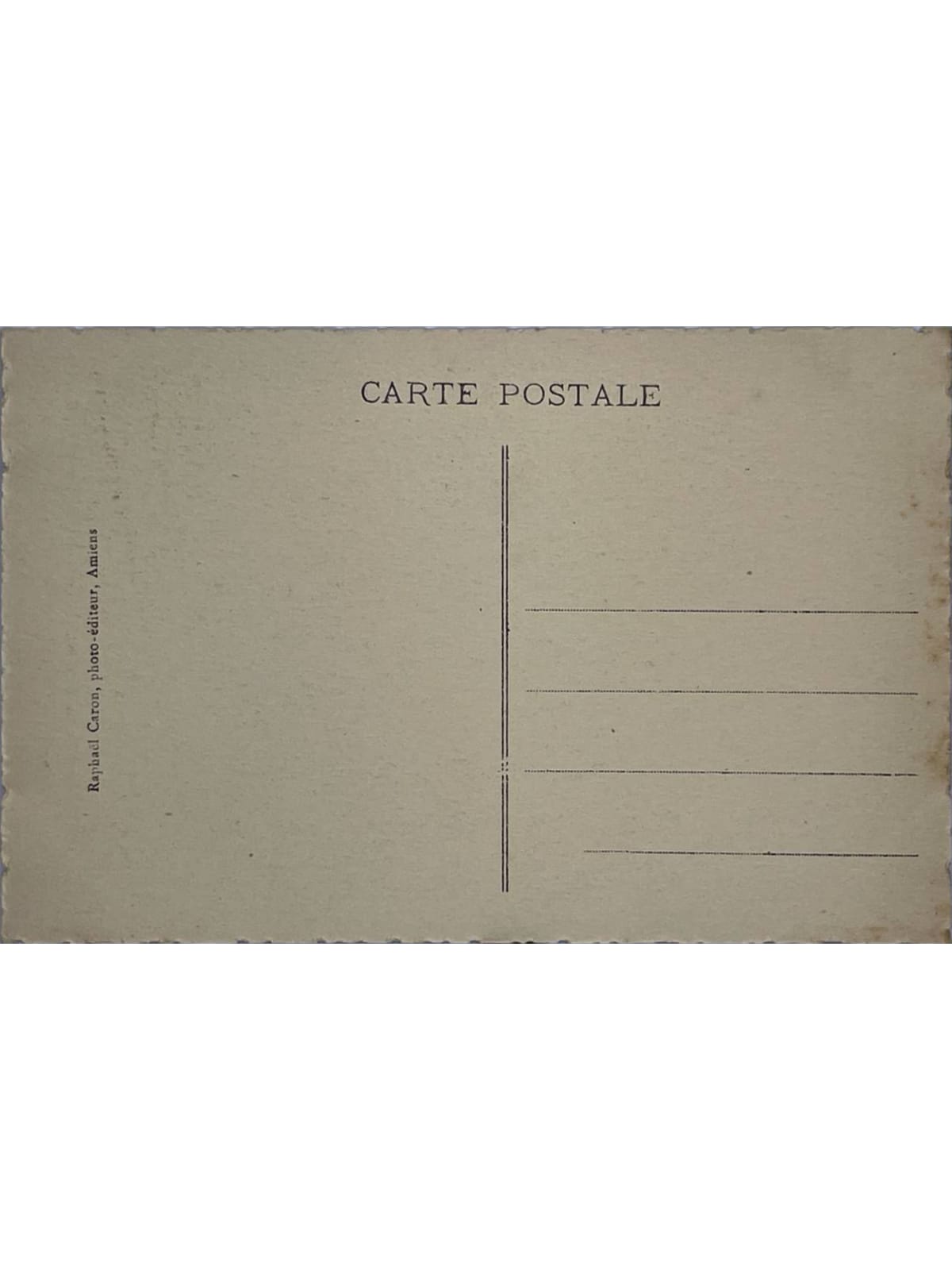 Verso de la carte postale