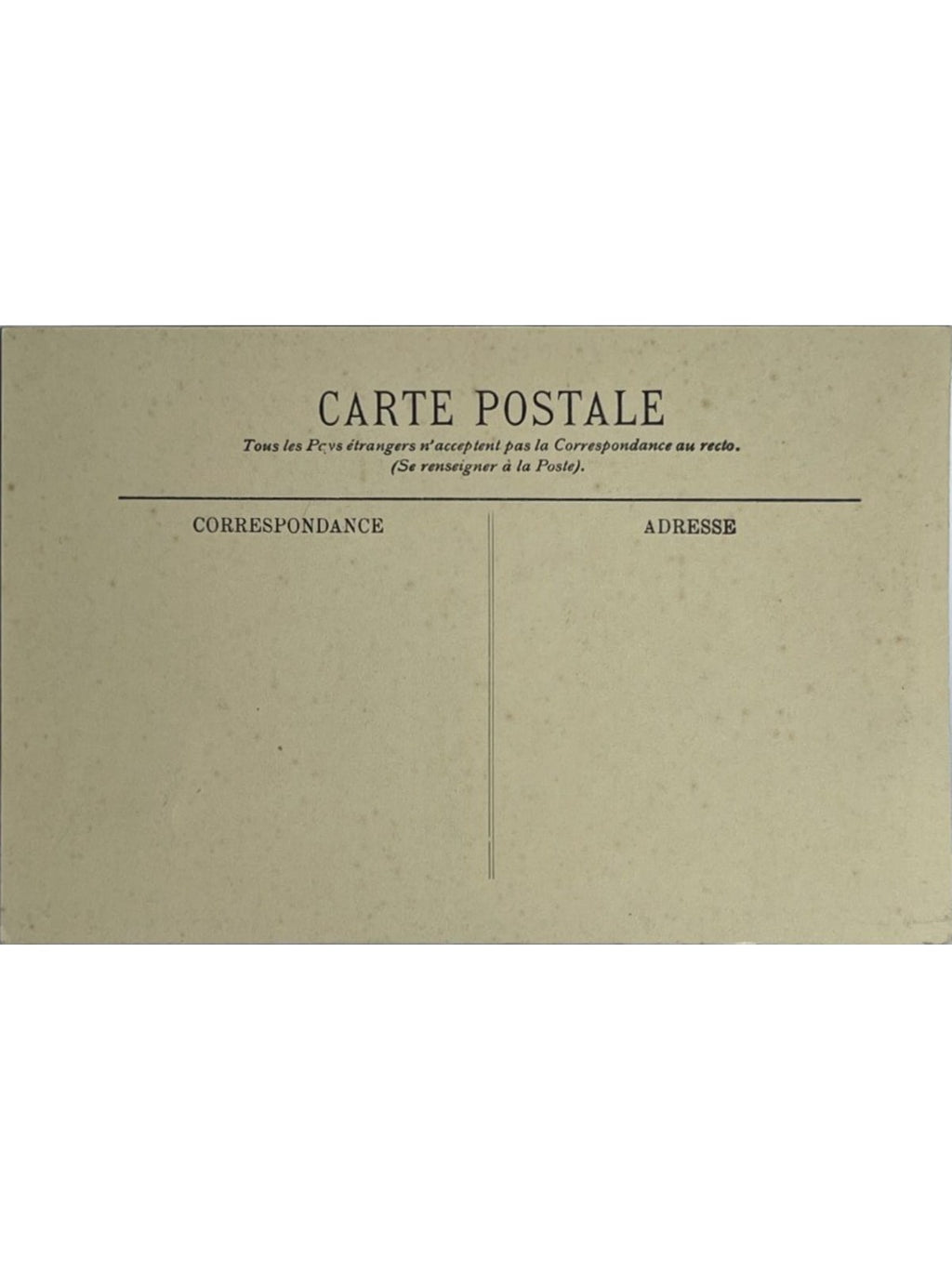 Verso de la carte postale