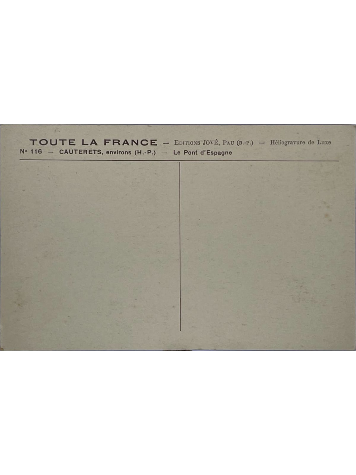 Verso de la carte postale