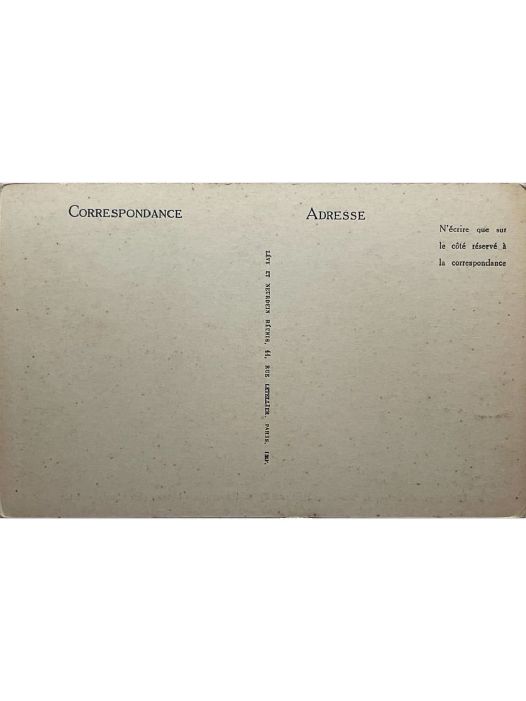Verso de la carte postale