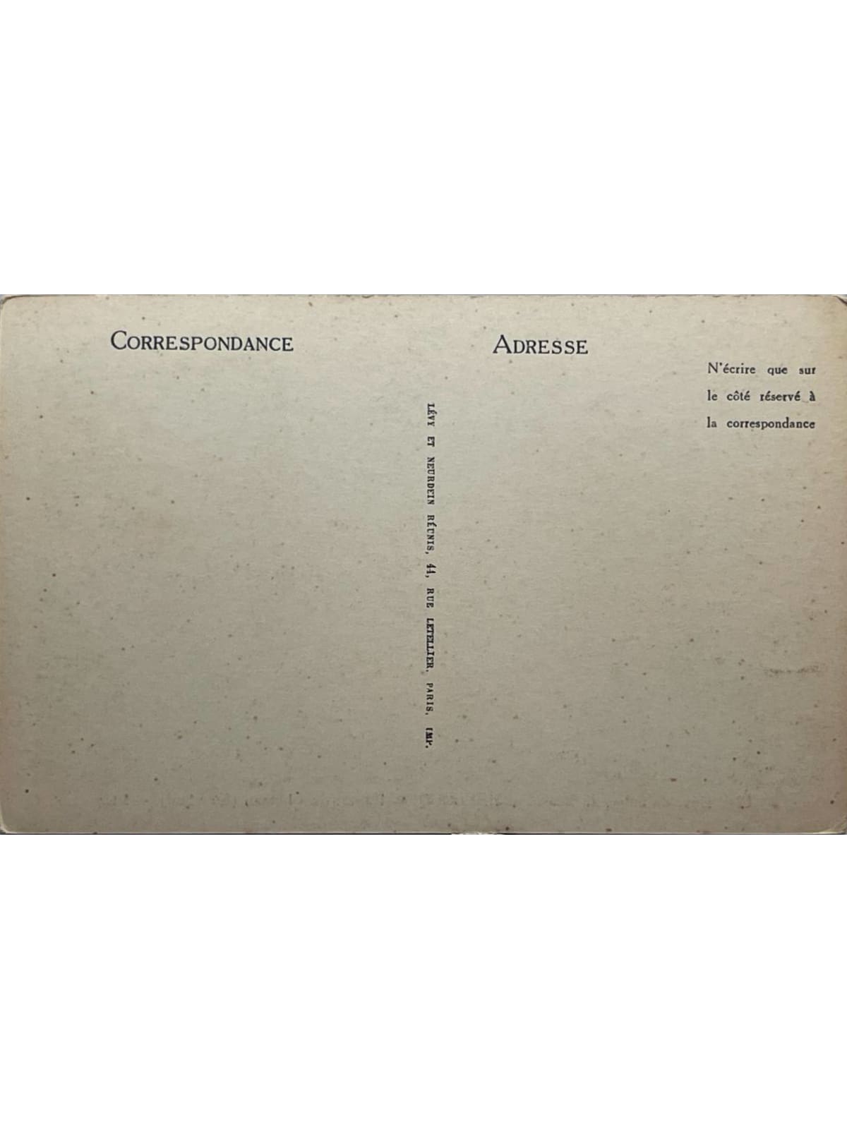 Verso de la carte postale